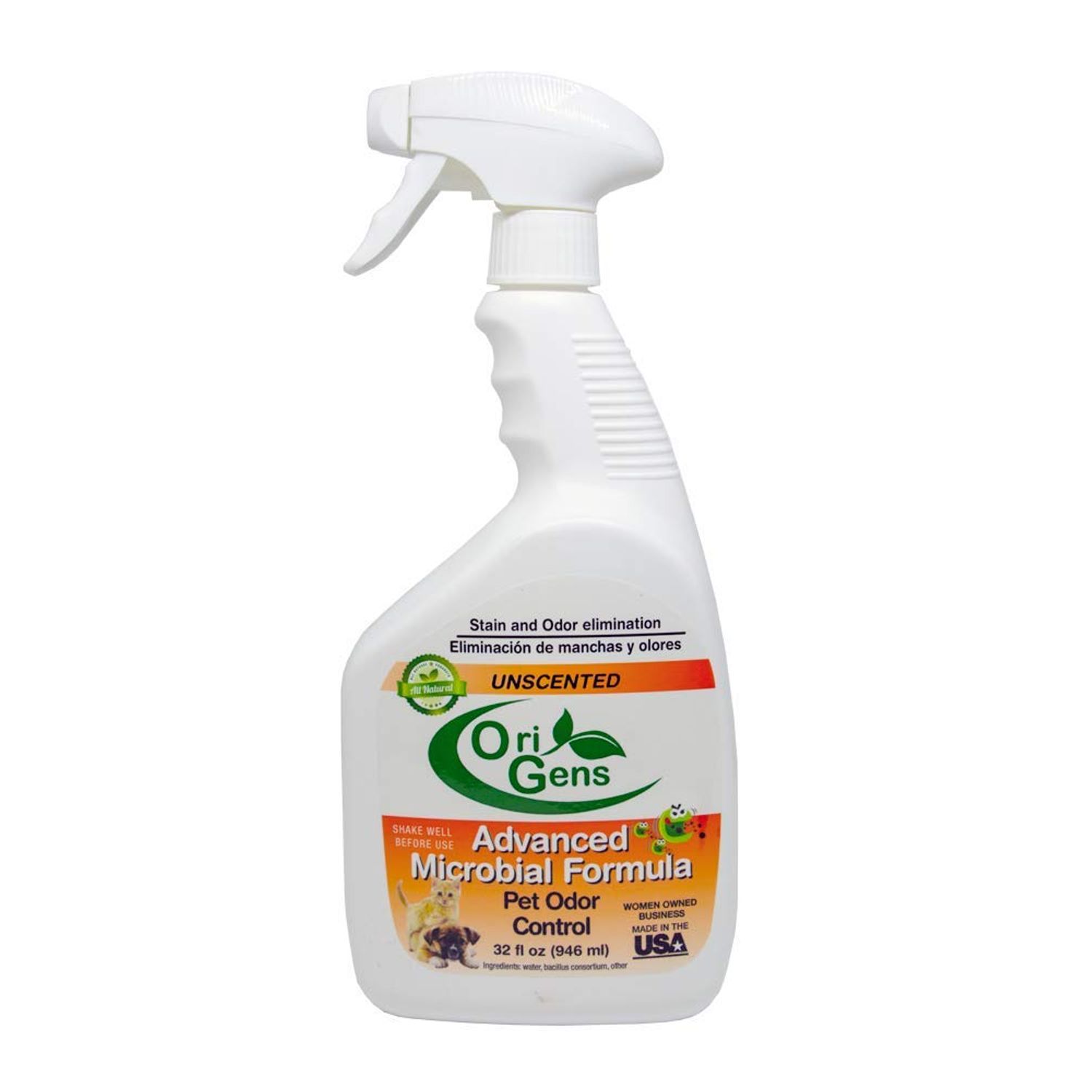 Origens Pet Odor Eliminator Unscented 32 oz. for strong odors Dog or Cat Urine Smells on Carpet, Furniture or Floors