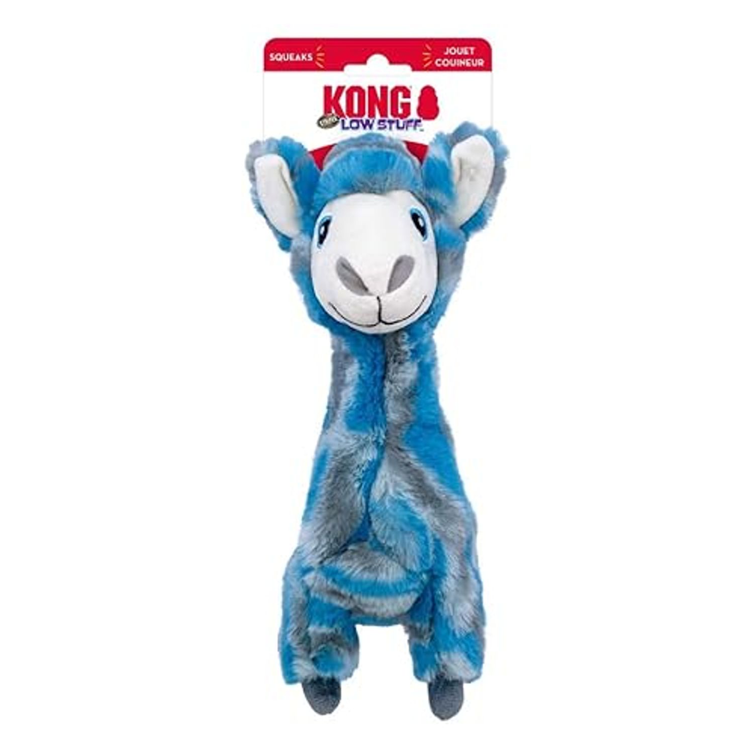 KONG Low Stuff Stripes Plush Dog Toy for All Sized Dog Breeds (Llama)