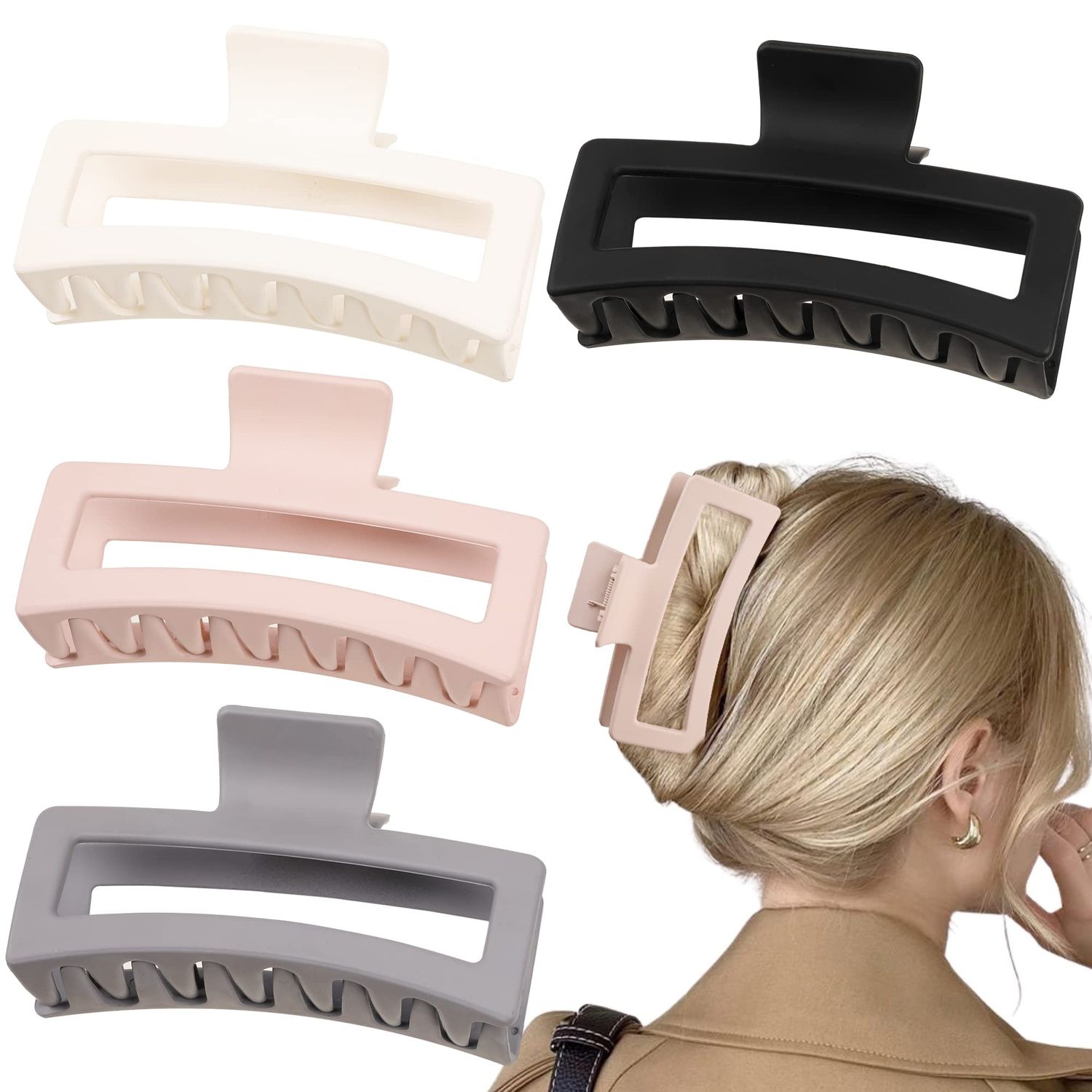 Extra Large Claw Clips for Thick Hair 5'' Large Hair Clips for Women Girls Long Hair Big Claw Clips Oversized Jaw Clips for Curly Hair Strong Hold Non Slip