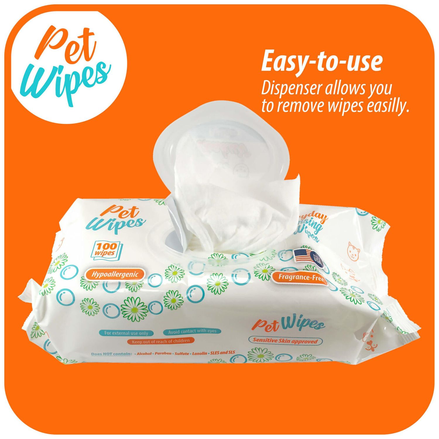 Txakur pet wipes for dogs and cats hypoallergenic natural products for cleansing