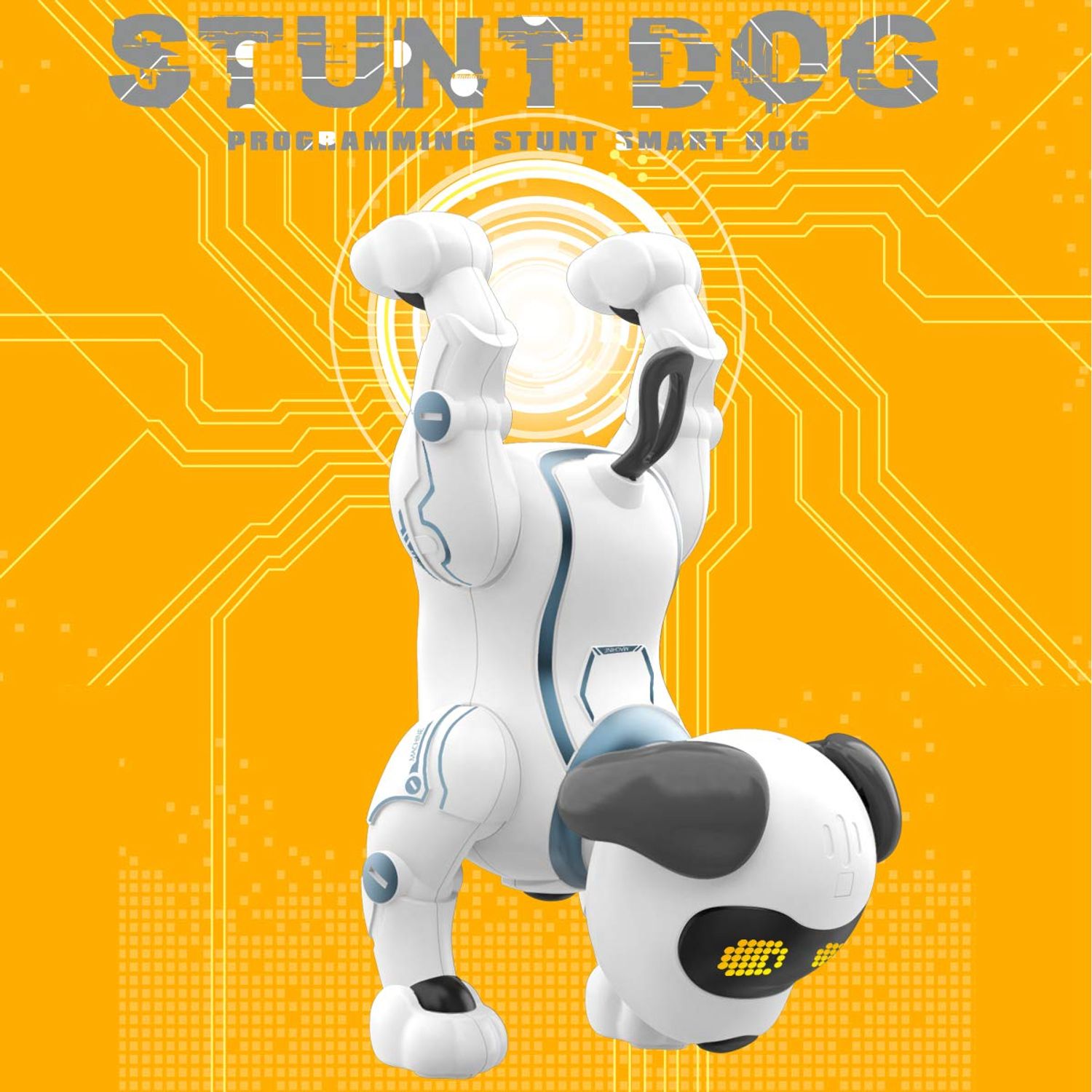 Fisca RC Robot Dog Toy - Voice Control Electronic Stunt Puppy for Kids 6-10 Years Old