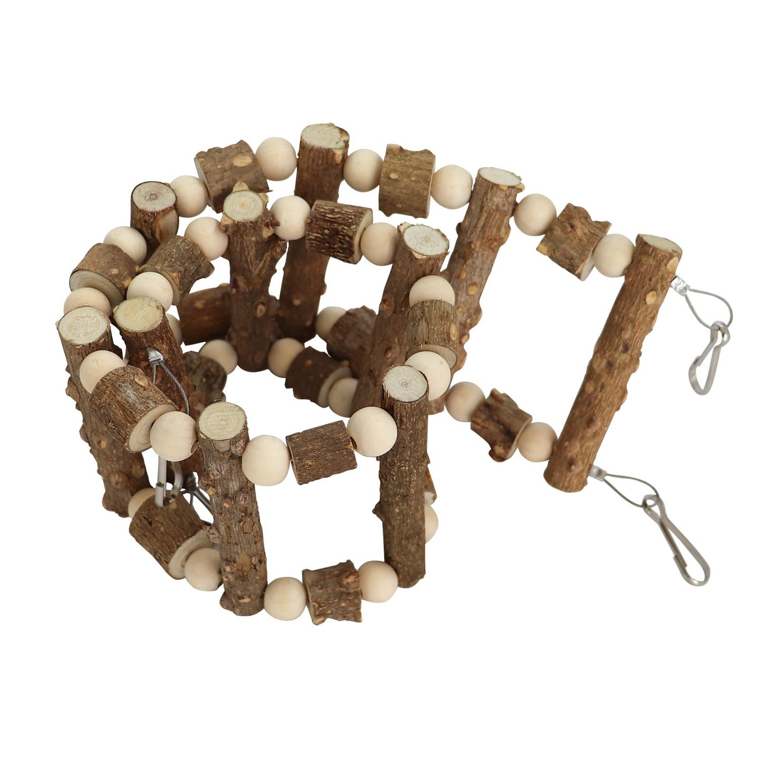 Bird Parrot Ladder Bridge Toy, Bird Swing Toy, Natural Pepper Wood Hanging Pet Chewing Toy, Rat Hamster Climbing Toys, Bird Cage Accessories, Suitable for Bird Parrot Rat Squirrel Sugar Gliders