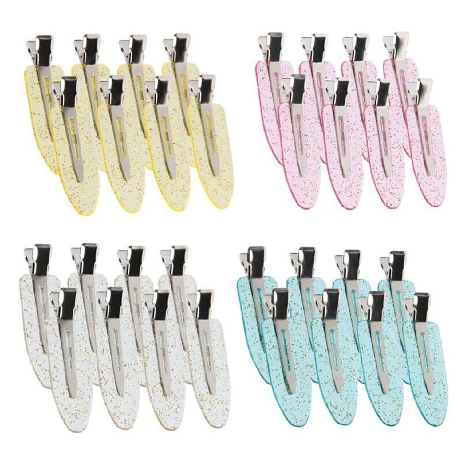 32 Pcs No Bend Hair Clips, No Crease Hair Clips for Hair Styling and Makeup Application with Storage Box,MIAC
