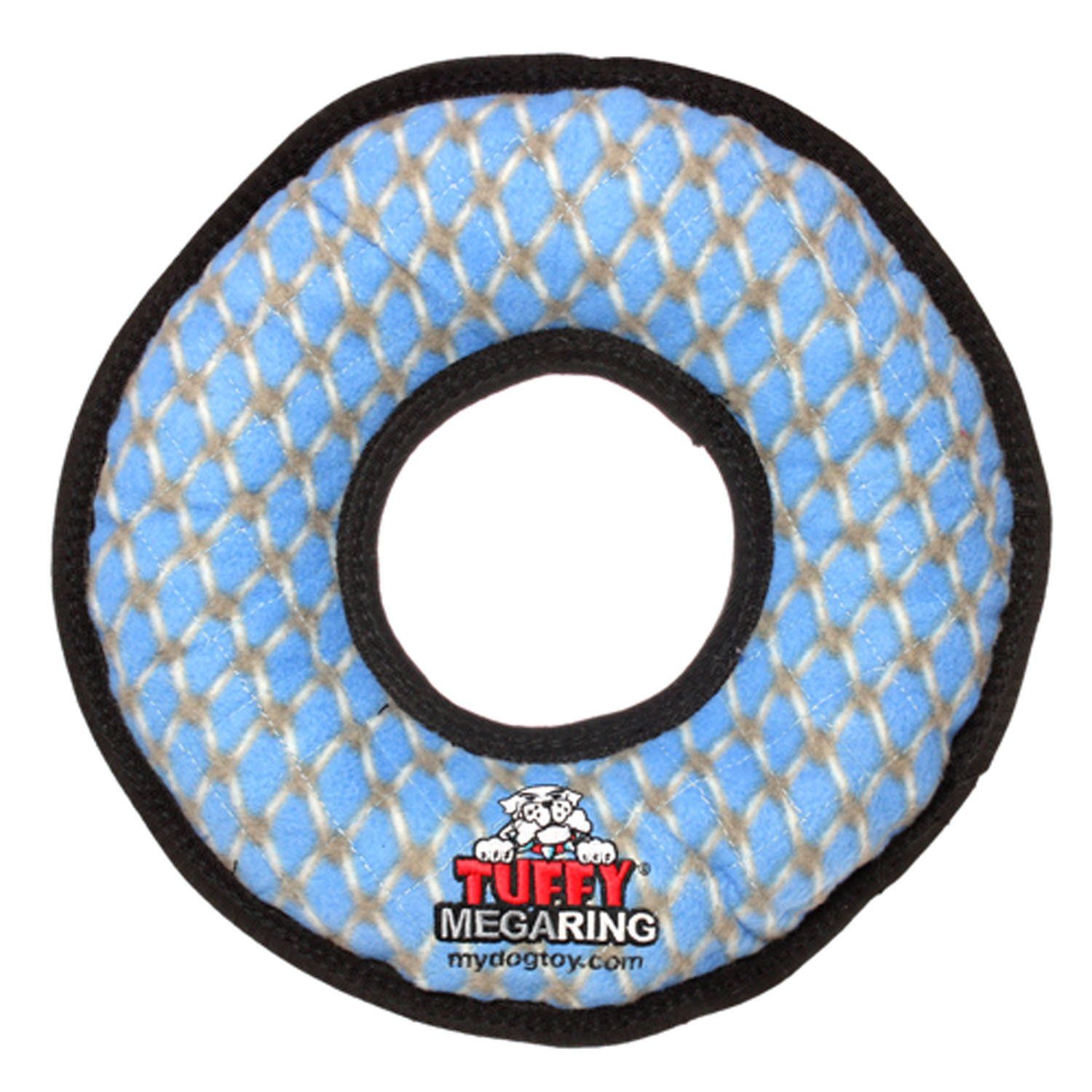 TUFFY - World's Tuffest Soft Dog Toy - MEGA Ring - Squeakers -Multiple Layers. Made Durable, Strong & Tough. Interactive Play (Tug, Toss & Fetch). Machine Washable & Floats. (Regular, Chain Link)