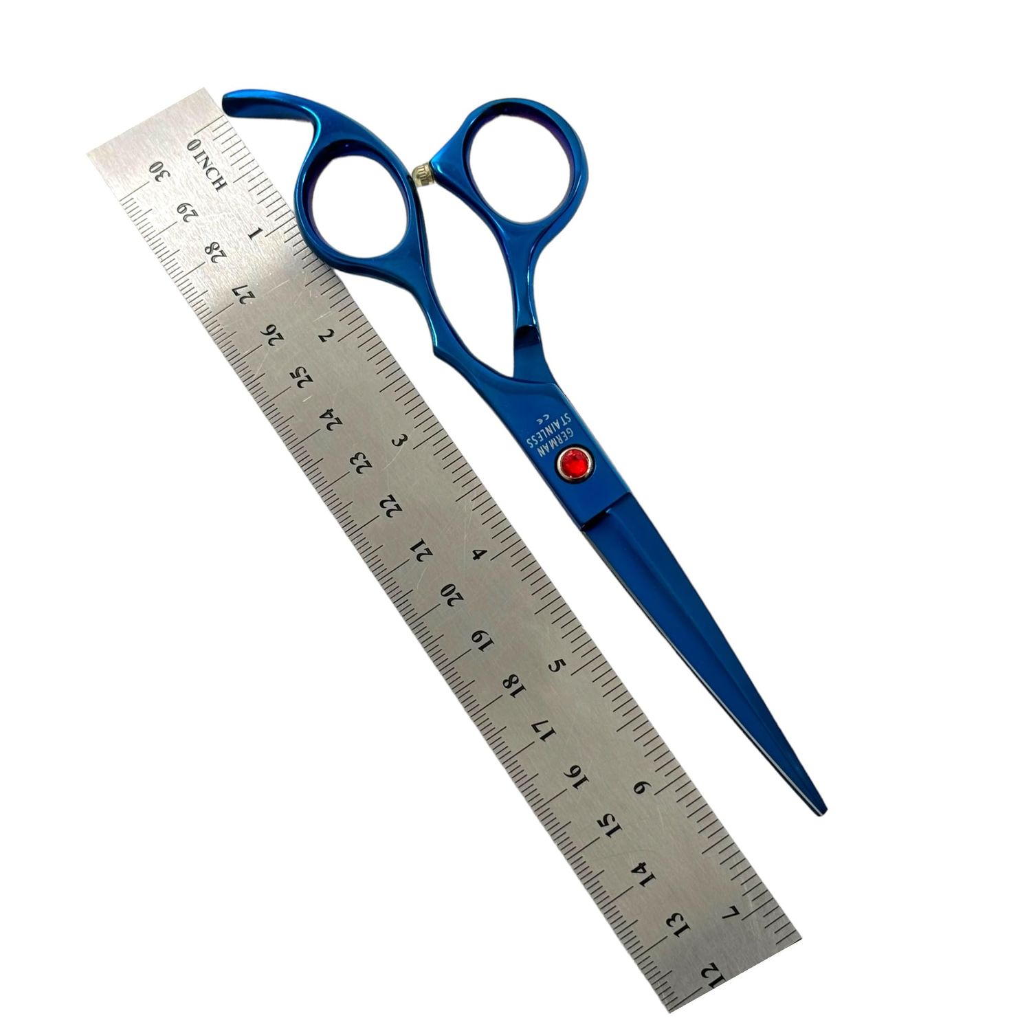 Set of 9 - Professional Salon Barber Scissors and Thinning Shears for Hair Cutting and Styling Sizes 6" to 7.5" - German Stainless Steel