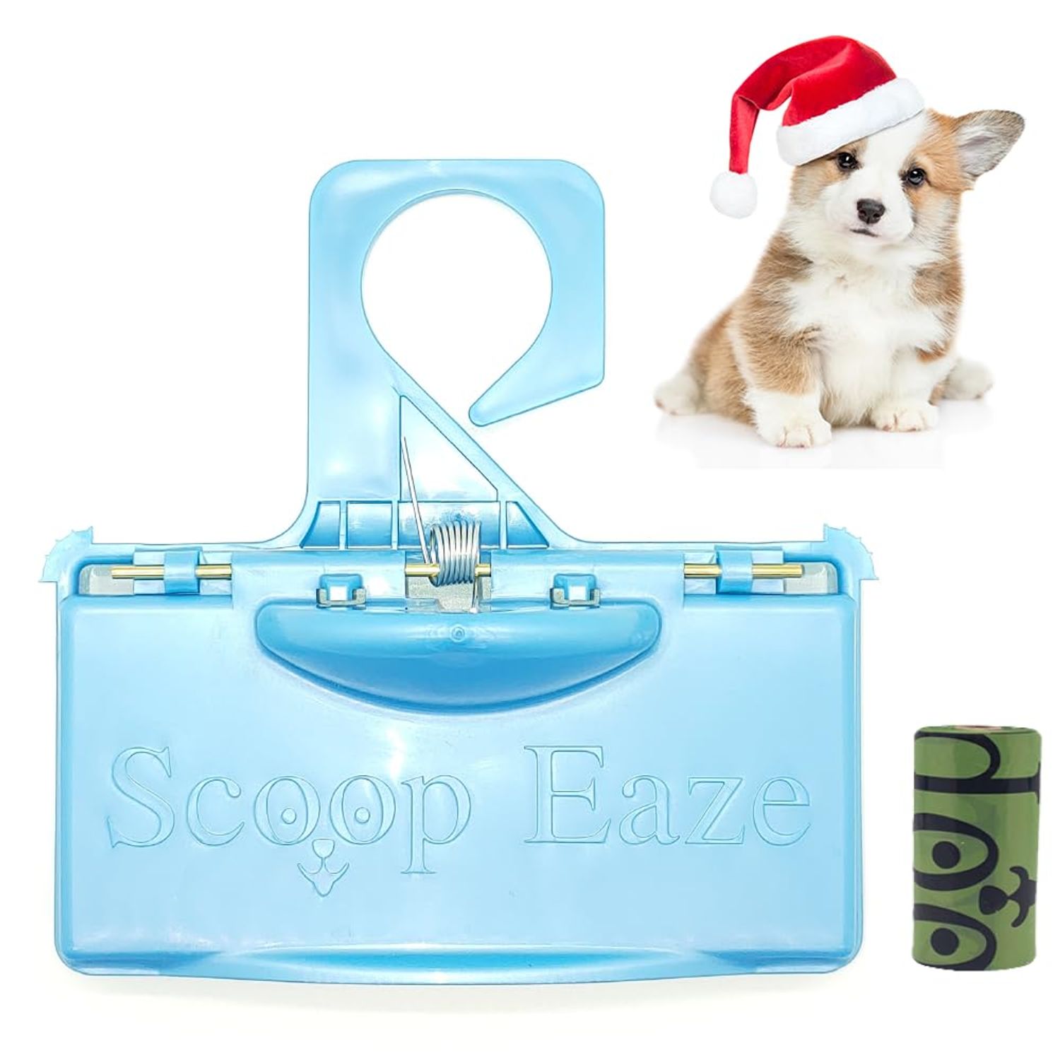 ScoopEaze: Revolutionary Portable Dog Pooper Scooper for Small/Medium Size Dogs Handheld Dog Waste Removal Scooper That Hooks onto Dog Leash, uses Standard 9x13. 1 roll incl
