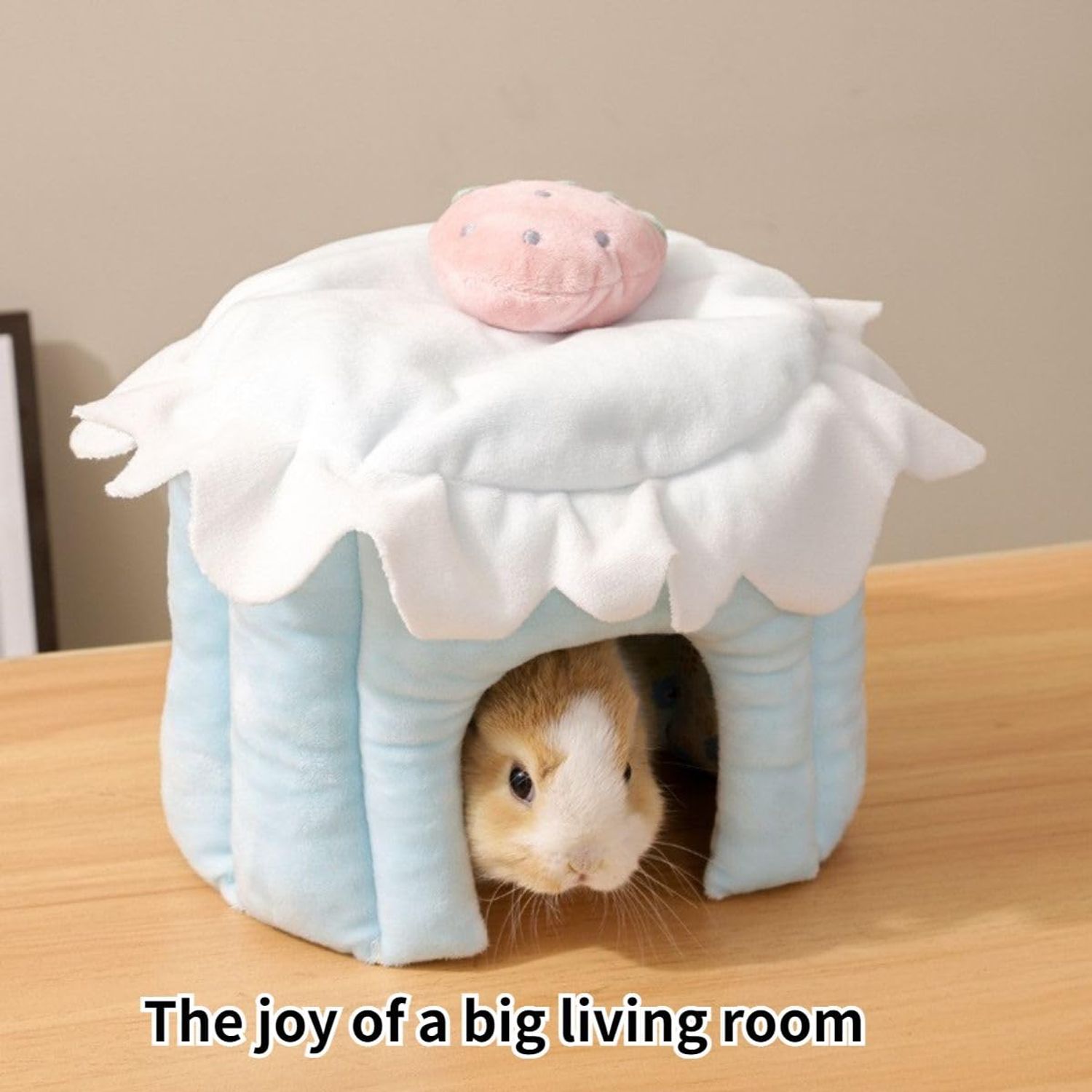 Copfeu Cake Shaped Guinea Pig Hideout Tunnel, Cage Accessories for Bunny, Hamster, Chinchilla, Ferret, Rabbit and Other Small Pets (Pink, Medium)