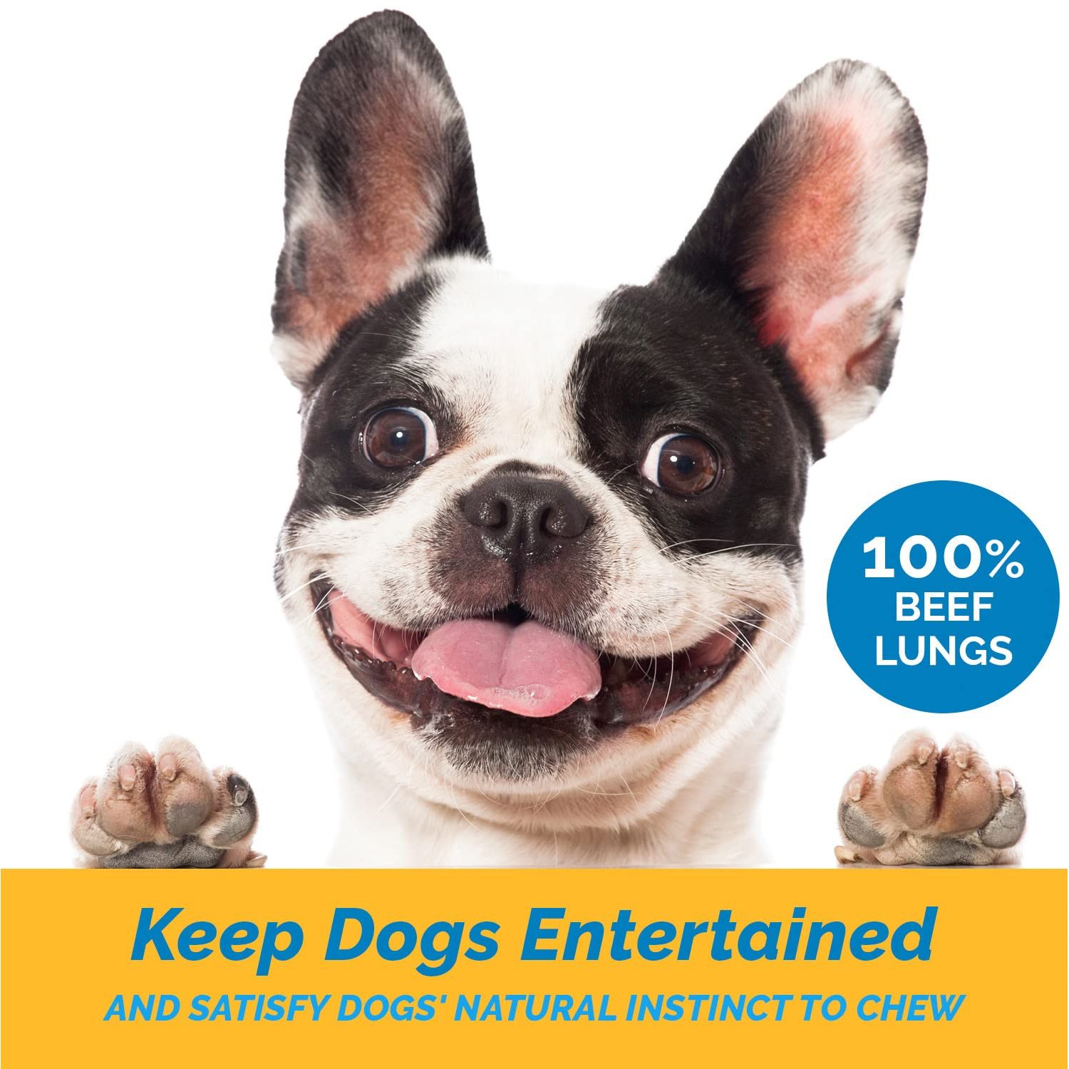 123 Treats Beef Lung Dog Treats - (11 Oz) Natural Beef Lung Sticks for Dogs, Chemical-Free Dog Jerky Chews, Long-Lasting Beef Lung Dog Chews | Provides Satisfactory Chewing & Dental Health