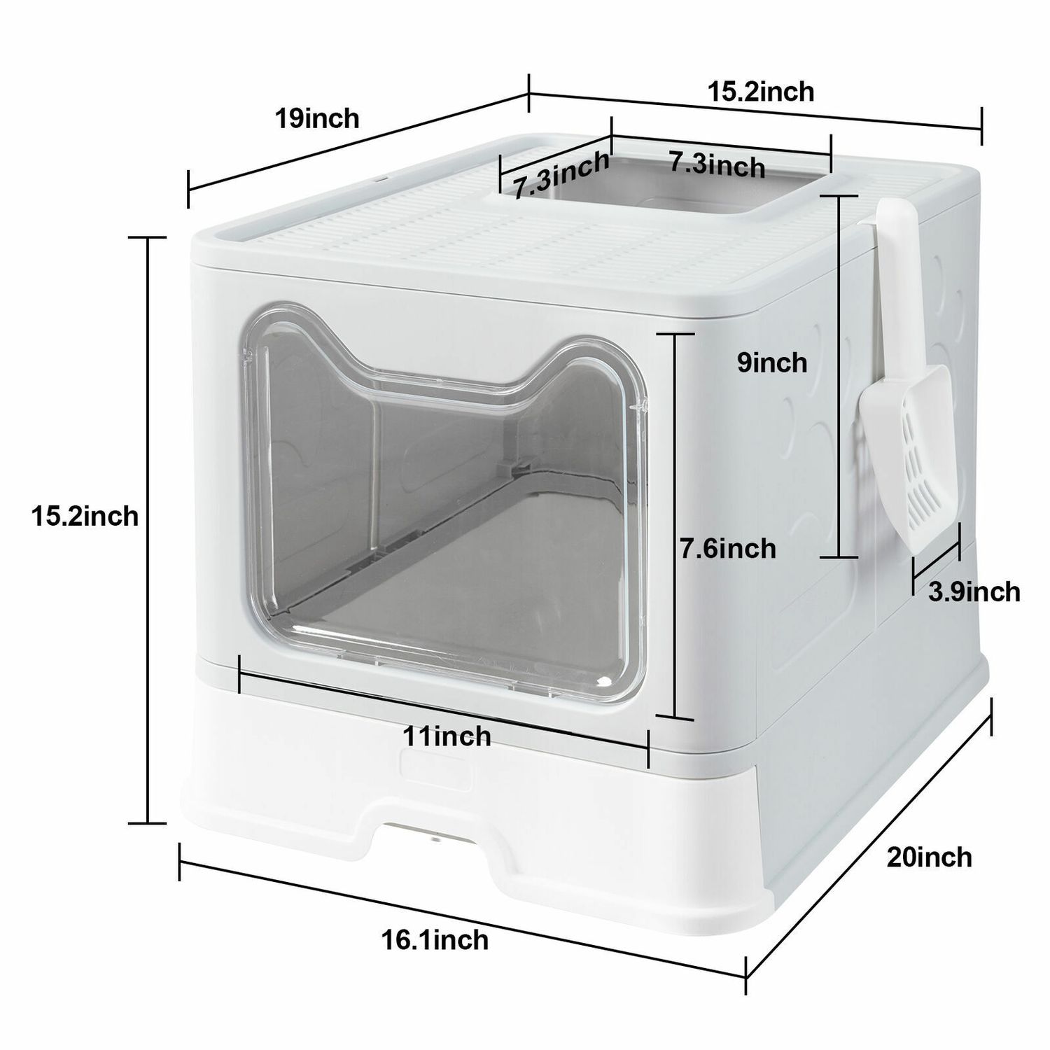 Large Pet Cats Toile Cat Litter Box Portabe Fully Enclosed Removing Double Door