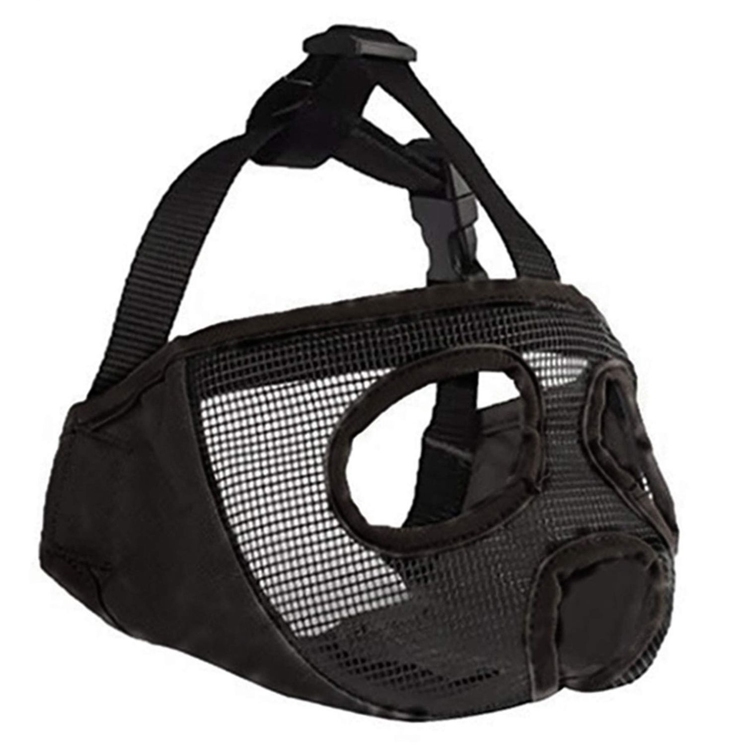 JYHY Short Snout Dog Muzzle- Adjustable Breathable Mesh Bulldog Muzzle for Biting Chewing Licking Grooming Dog Mask,Black M