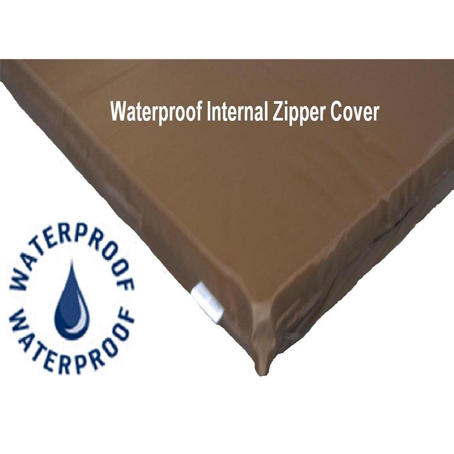 ehomegoods 47X29 X4 Sudan Brown Orthopedic Waterproof Memory Foam Pet Pad Bed for Extra Large Dog Crate Size 48"X30" with 2 External Covers