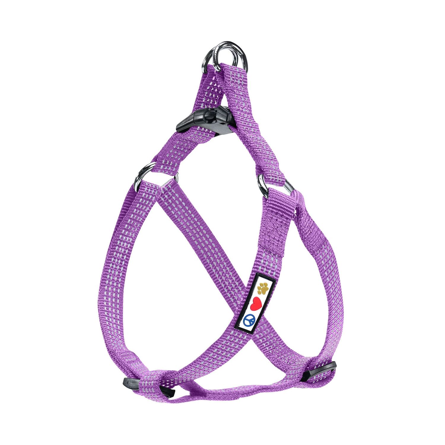 Pawtitas Reflective Step in Dog Harness or Reflective Vest Harness, Comfort Control, Training Walking of Your Puppy/Dog Large Dog Harness L Purple Orchid Dog Harness
