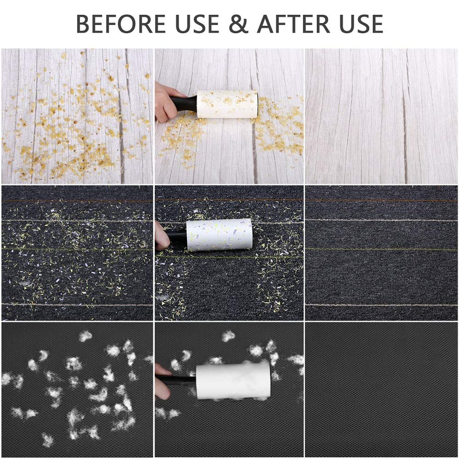480 Sheet Extra Sticky Lint Roller - Pet Hair Remover for Clothes - 4 Handles + 8 Refills Pack