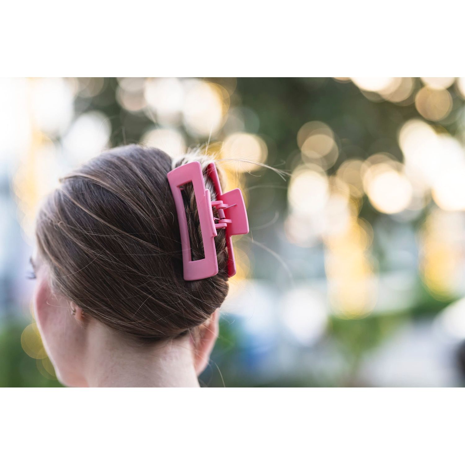 6Pcs Hair Claw Clips for Women Flower Hair Claw Clip Strong Fixation Claw Medium Fashion Square Hairclips Cute Styling Clips Hair Accessories Gift for Girls Thick Hair (Rainbow)