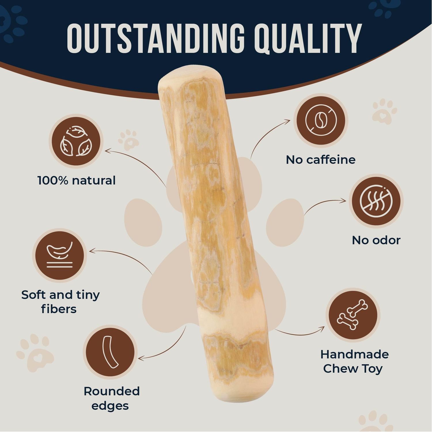 GOWGOW Coffee Wooden Chews for Dogs & Natural Rope Toys - 100% Coffee Stick Dog Chew for Teething, Stress Relief, Dental Health, Organic Dog Toys - Real Wood Toy