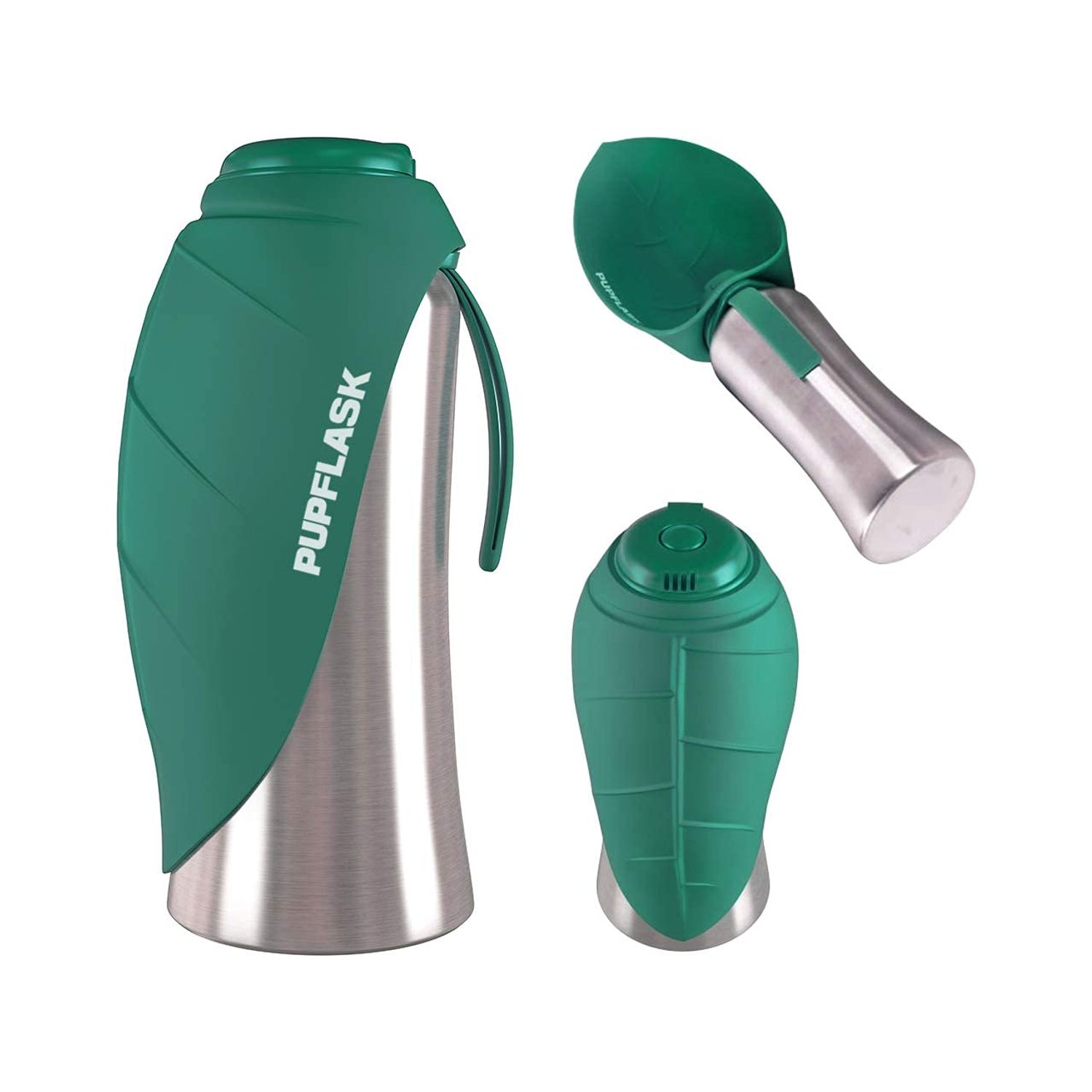 PupFlask Large Dog Water Bottle | 27 or 40 OZ Stainless Steel | Convenient Water Dispenser | Puppy Travel Water Bowl | Portable Pet Leak Proof Bottle Perfect Size For All Dog Breeds