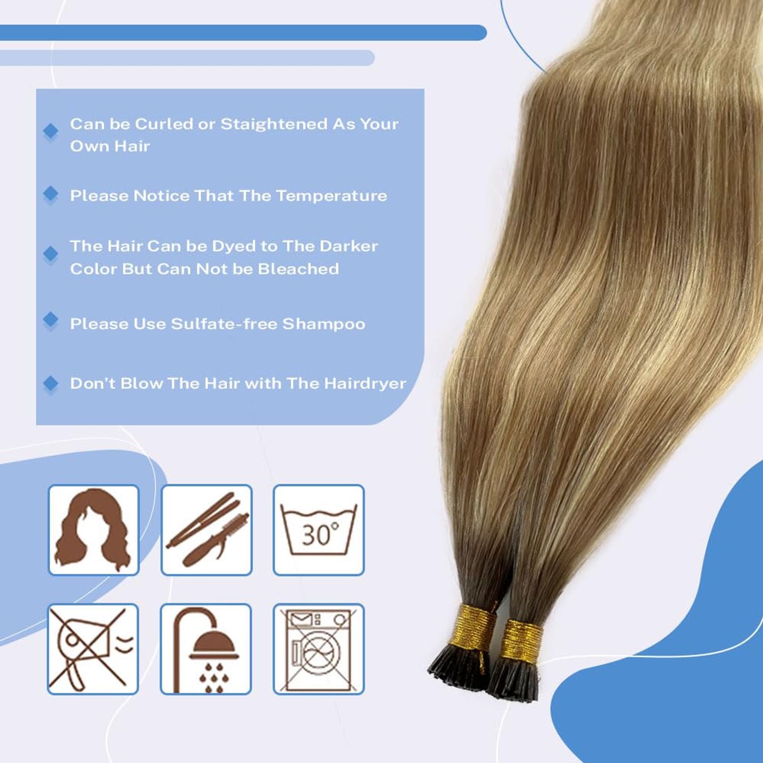 Silver I Tip Hair Extensions Human Hair 18 Inch I tip Keratin Hair Extensions Pre Bonded I Tip Hair Extensions 50Strands 50G Silver Real Hair Cold Fusion Silver Micro Bead Hair Extensions for Women