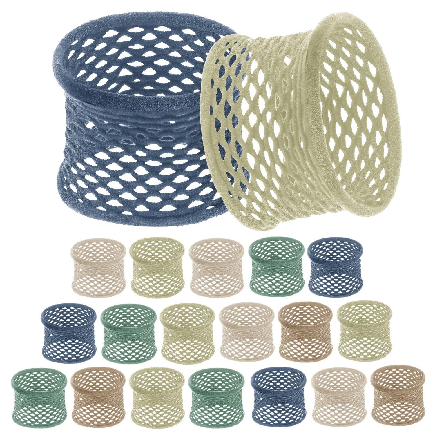 Chuangdi 20 Pieces Large Cotton Hair Ties Fishnet Hair Ties Thick Hollow Cotton Stretch Ponytail Ties Netted Sport Elastics Hair Scrunchies for Thick Heavy Curly Hair(Fresh Colors)