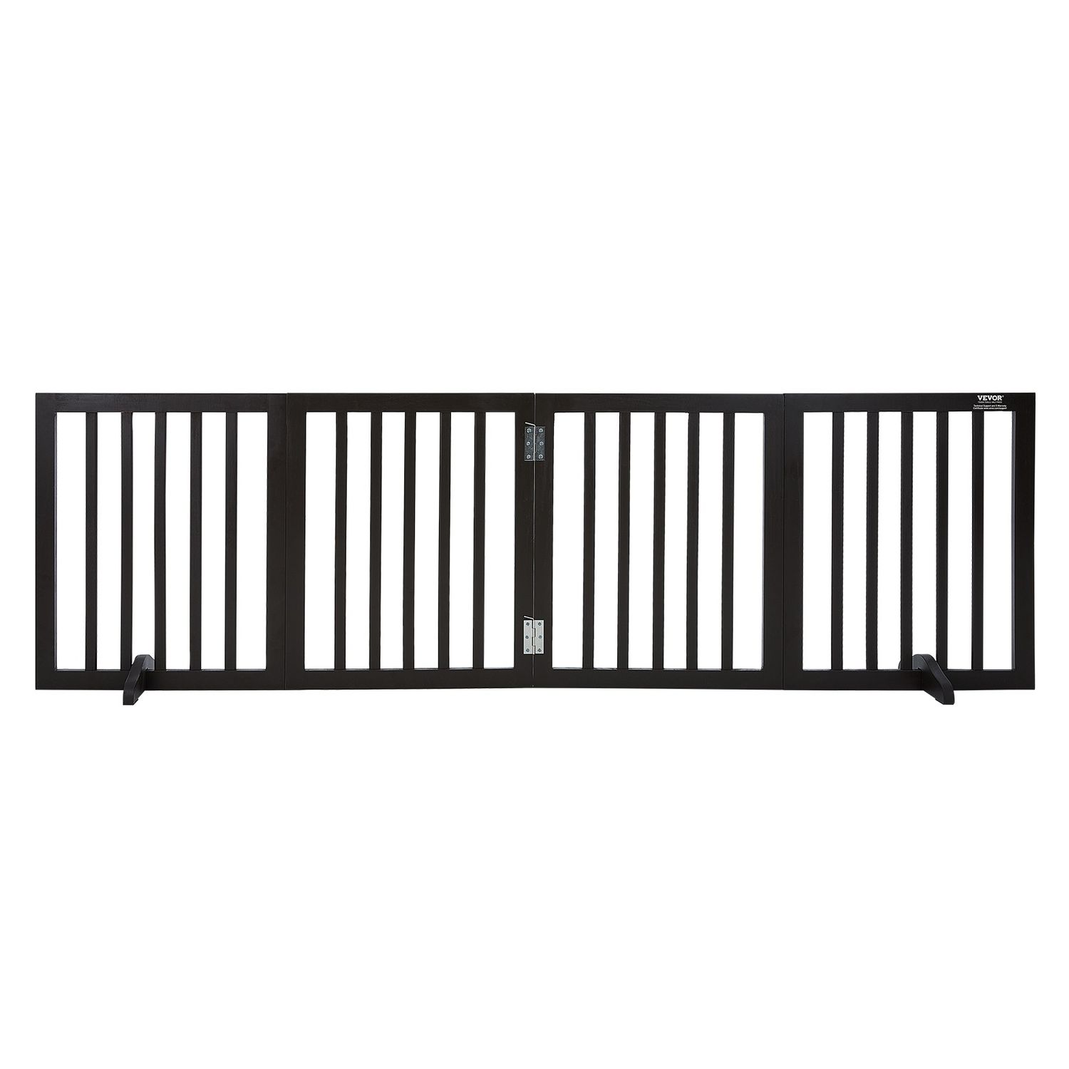VEVOR Free Standing Dog Gate 24x80.3 inch Freestanding Pet Gate Foldable Brown