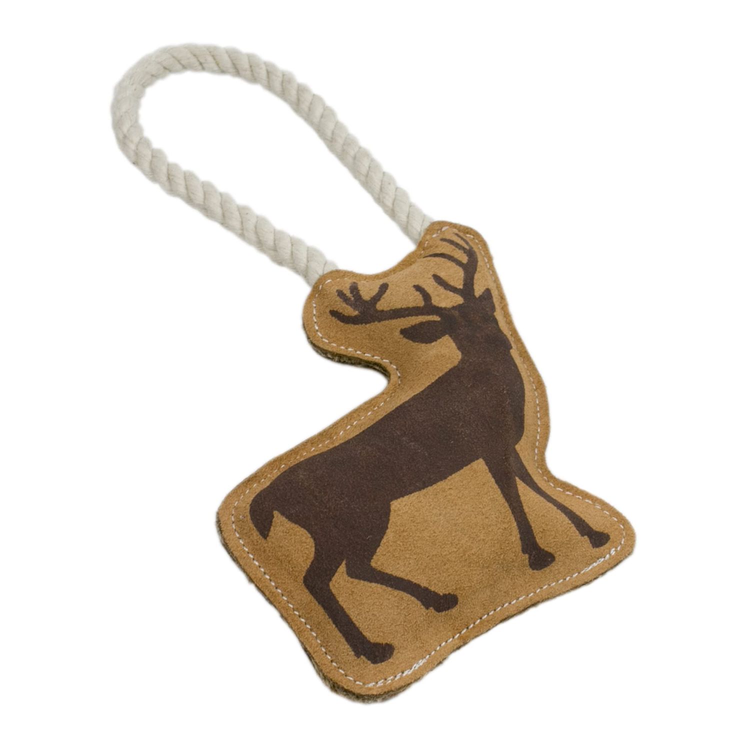 Territory Tug Toy Natural Leather Coconut Fiber Fillings Free from Harsh Chemicals Dog Toy, Deer