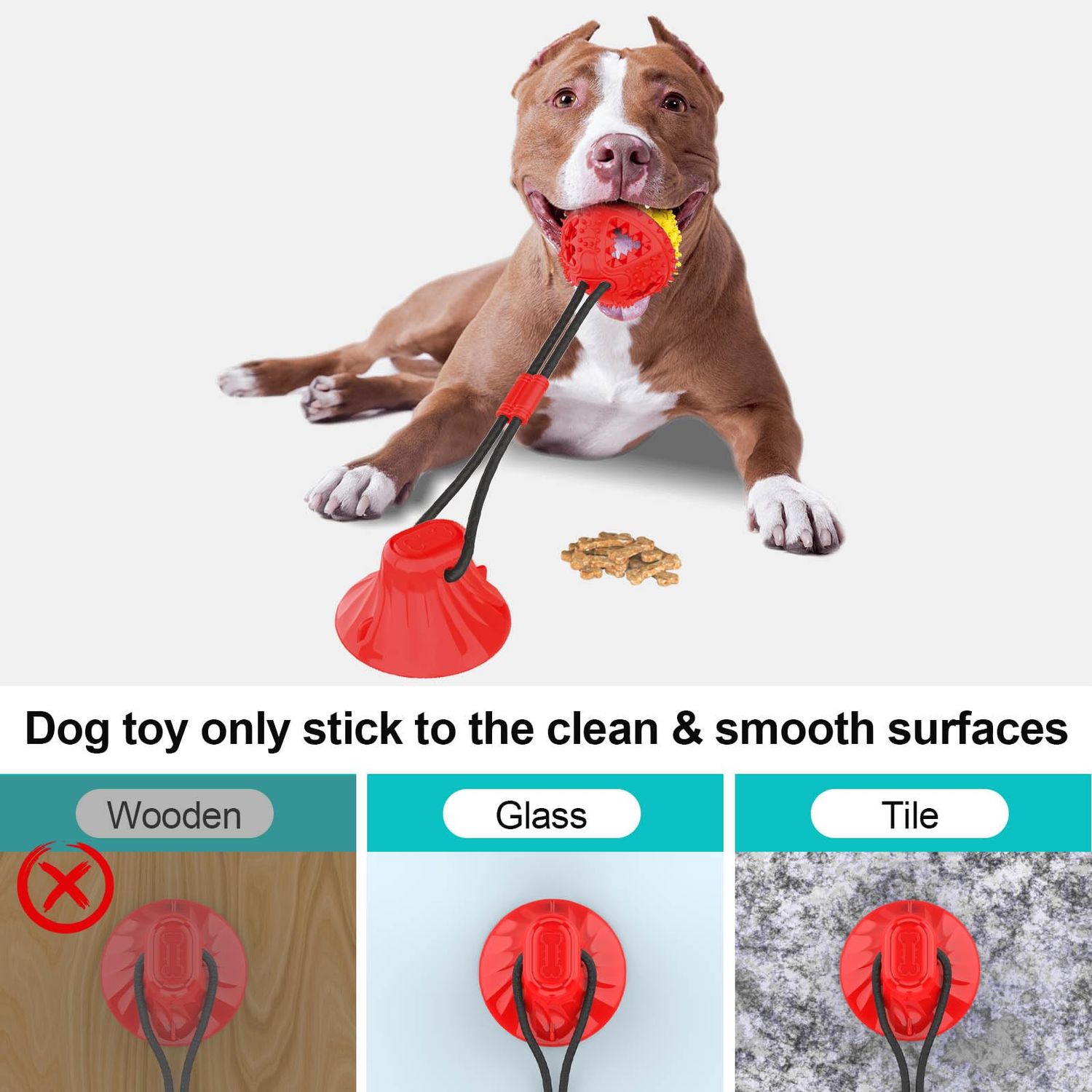 Jenilily Dog Toys Chew for Aggressive Chewers Rope Ball Suction Cup Tug of War Game Puppy Training Puzzle Toy Treats Teething Boredom Pet Food Dispensing Features