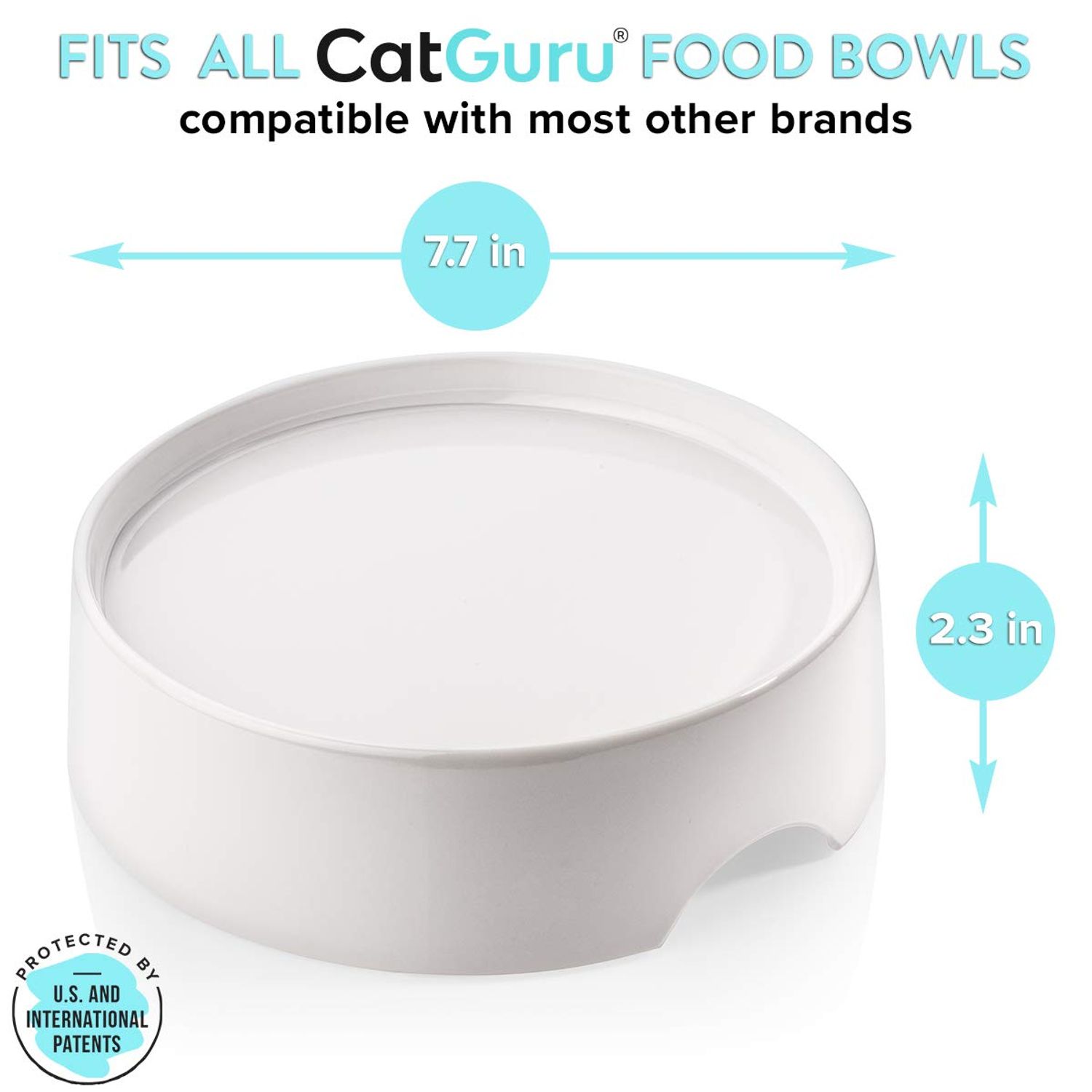 CatGuru Food Table for Cat Bowl, Non Slip Pet Feeding Station for Cat Food Bowls, Raised Stand for Food and Water Cat Bowls, Elevated Cat Feeder, Stress Free Pet Dish Stand (Marshnallow)