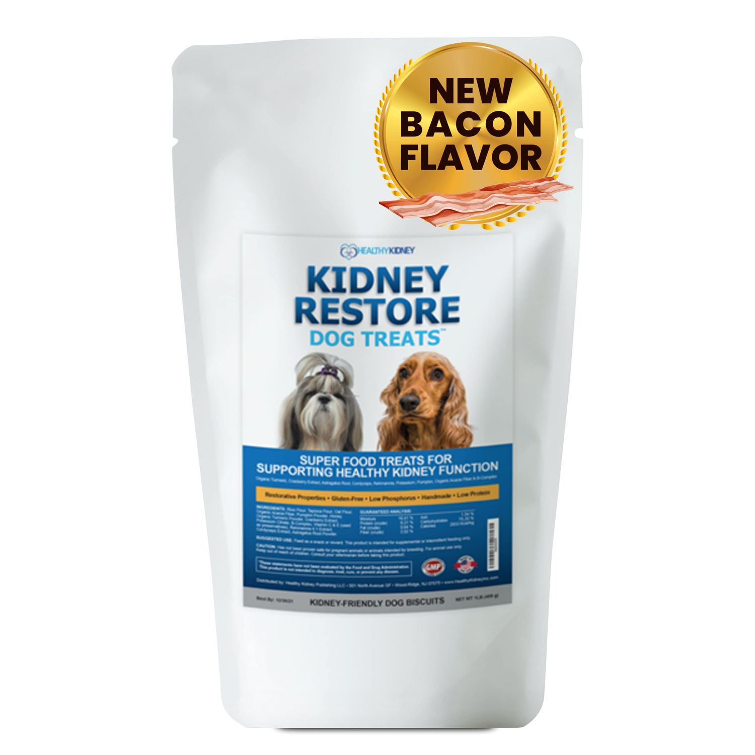 Kidney Restore Bacon Flavor Dog Treats: Low Protein Dog Treats for Kidney Health. Kidney Dog Treats for Kidney Function for Dogs. Renal Friendly Low Protein
