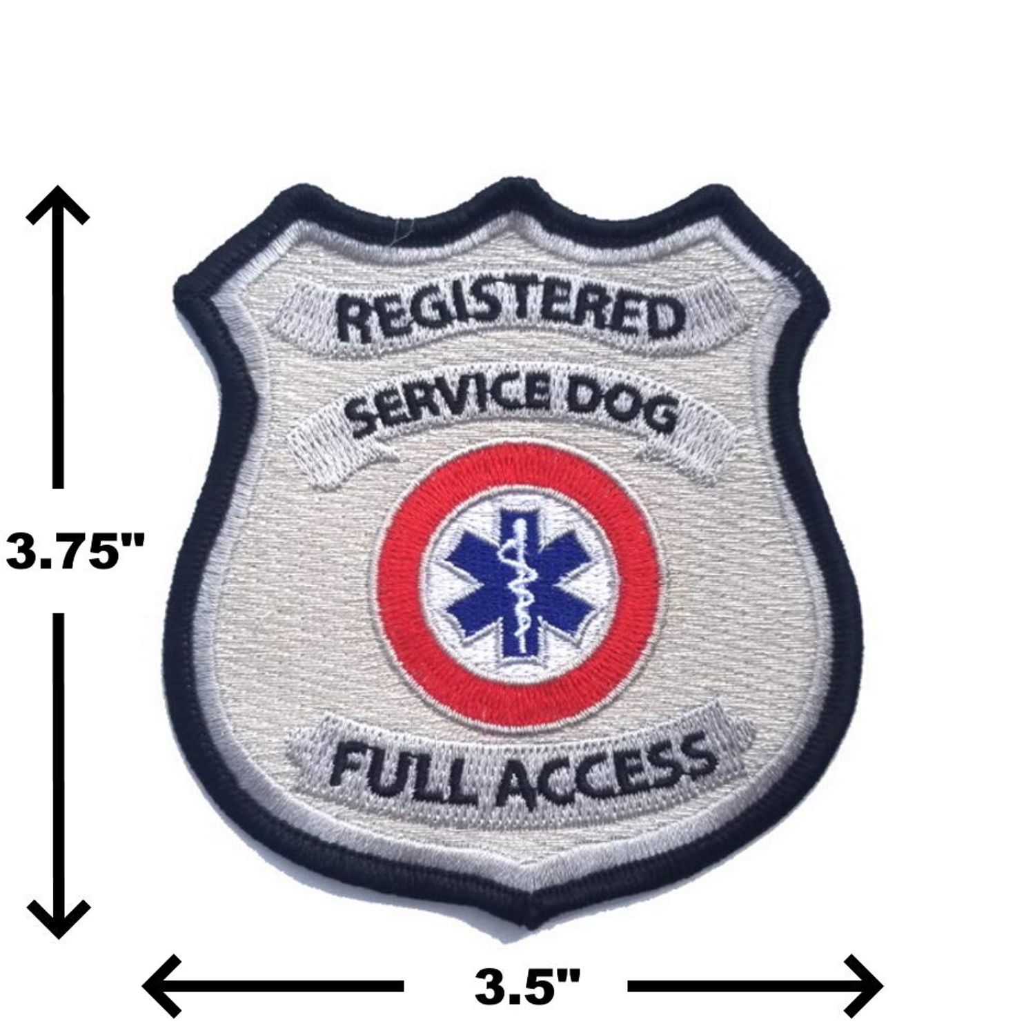 Registered Service Dog Sew On Patch - Includes Five Service Dog Law Handout Cards – for Service Dog Vest or Harness