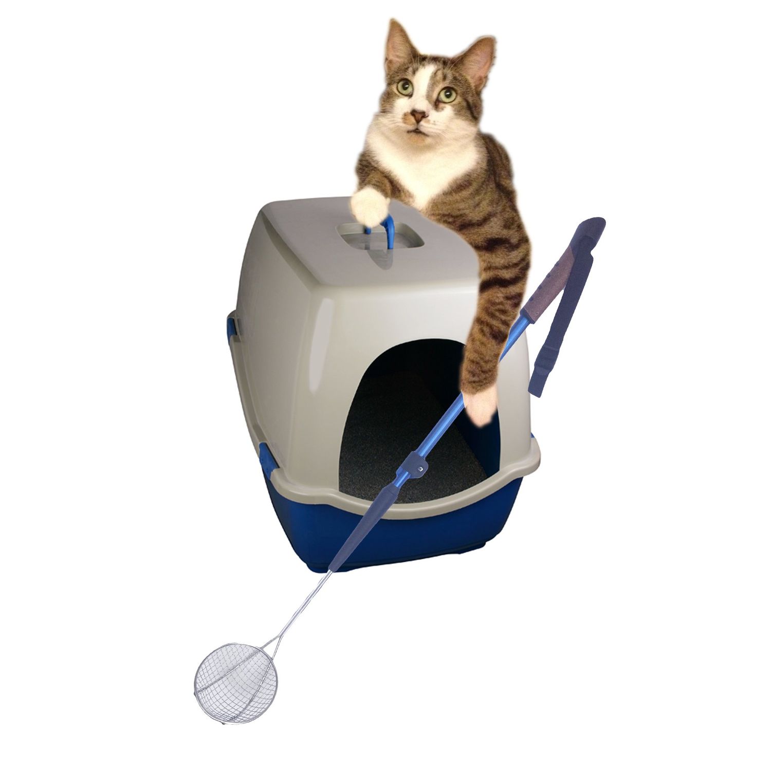 Sand Dipper - Mid Size Adjustable - Extra Long Handle Back Saver Hygienic Cat Litter Scoop