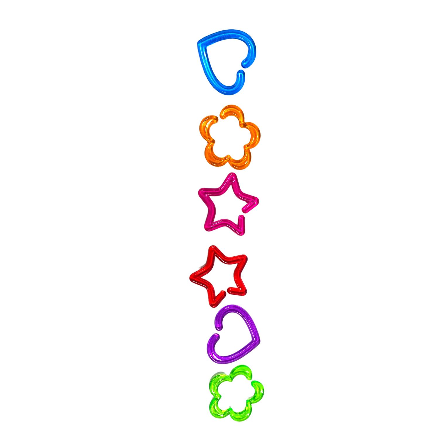 Bonka Bird Toys 1314 Pk144 Hearts, Stars, and Flowers Colored Links Foot Talon Craft Part Bird Toys