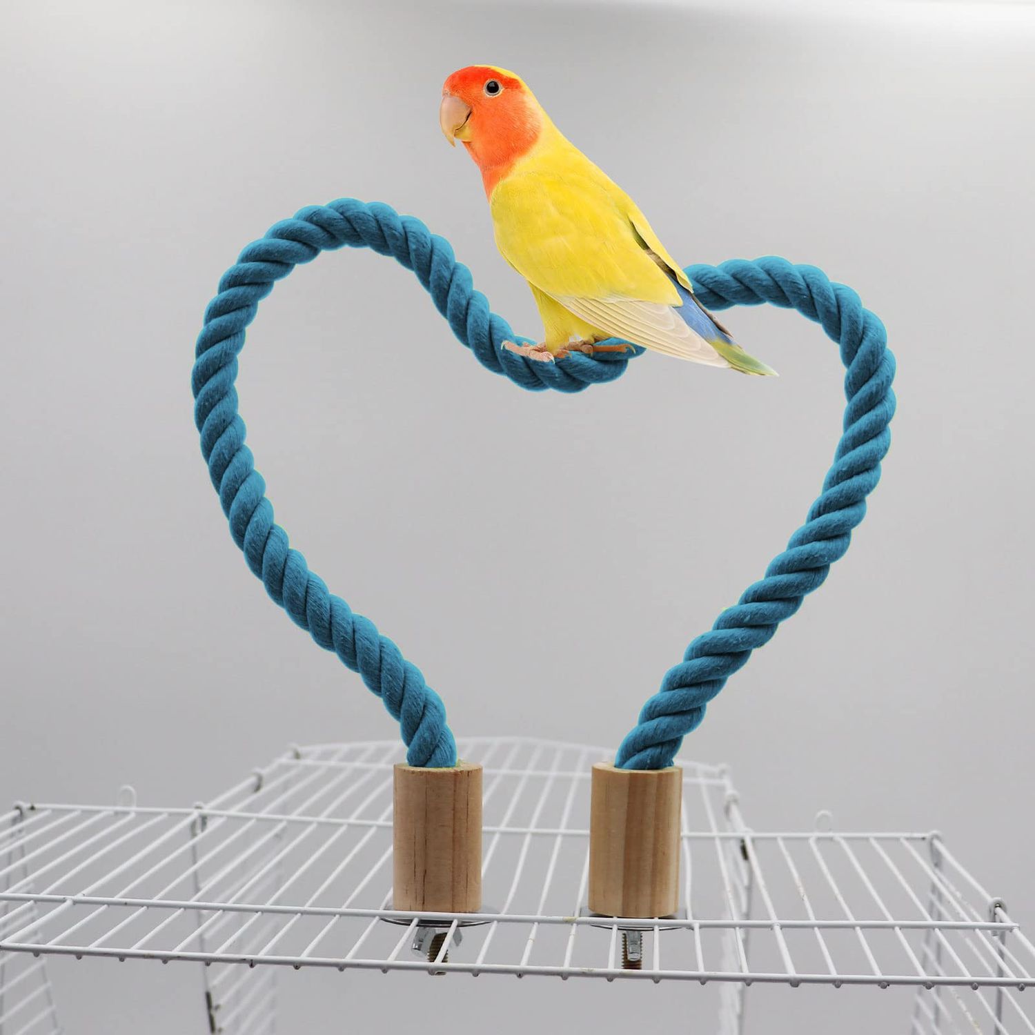 2 Pack Bird Rope Perch, Bird Rope Swing Perch, Bird Cage Stand Pole Accessories, Bird Standing Climbing Toy for Parrot Parakeet Budgies Cockatiels Lovebirds (39.37"/100 cm)