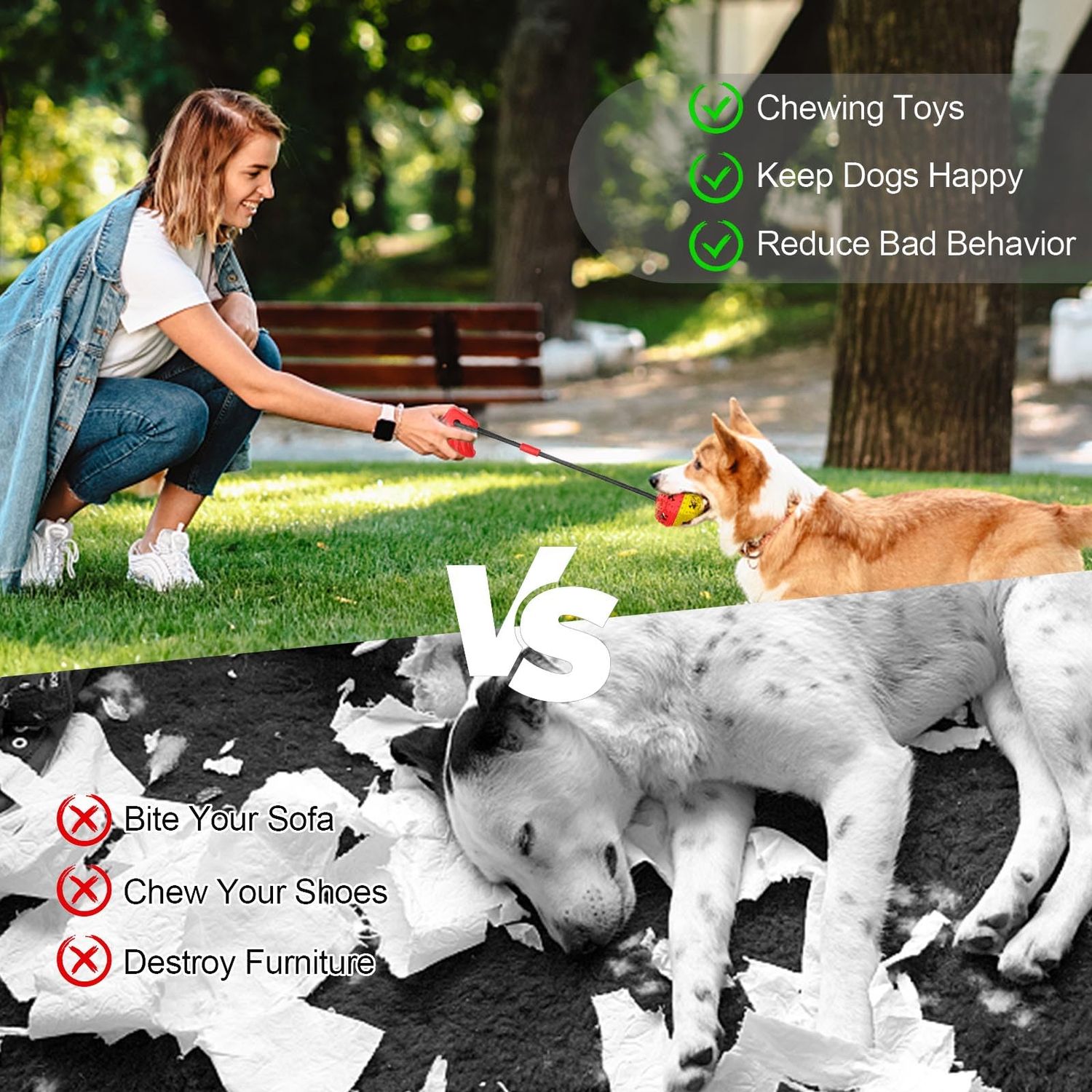 Jenilily Dog Toys Chew for Aggressive Chewers Rope Ball Suction Cup Tug of War Game Puppy Training Puzzle Toy Treats Teething Boredom Pet Food Dispensing Features