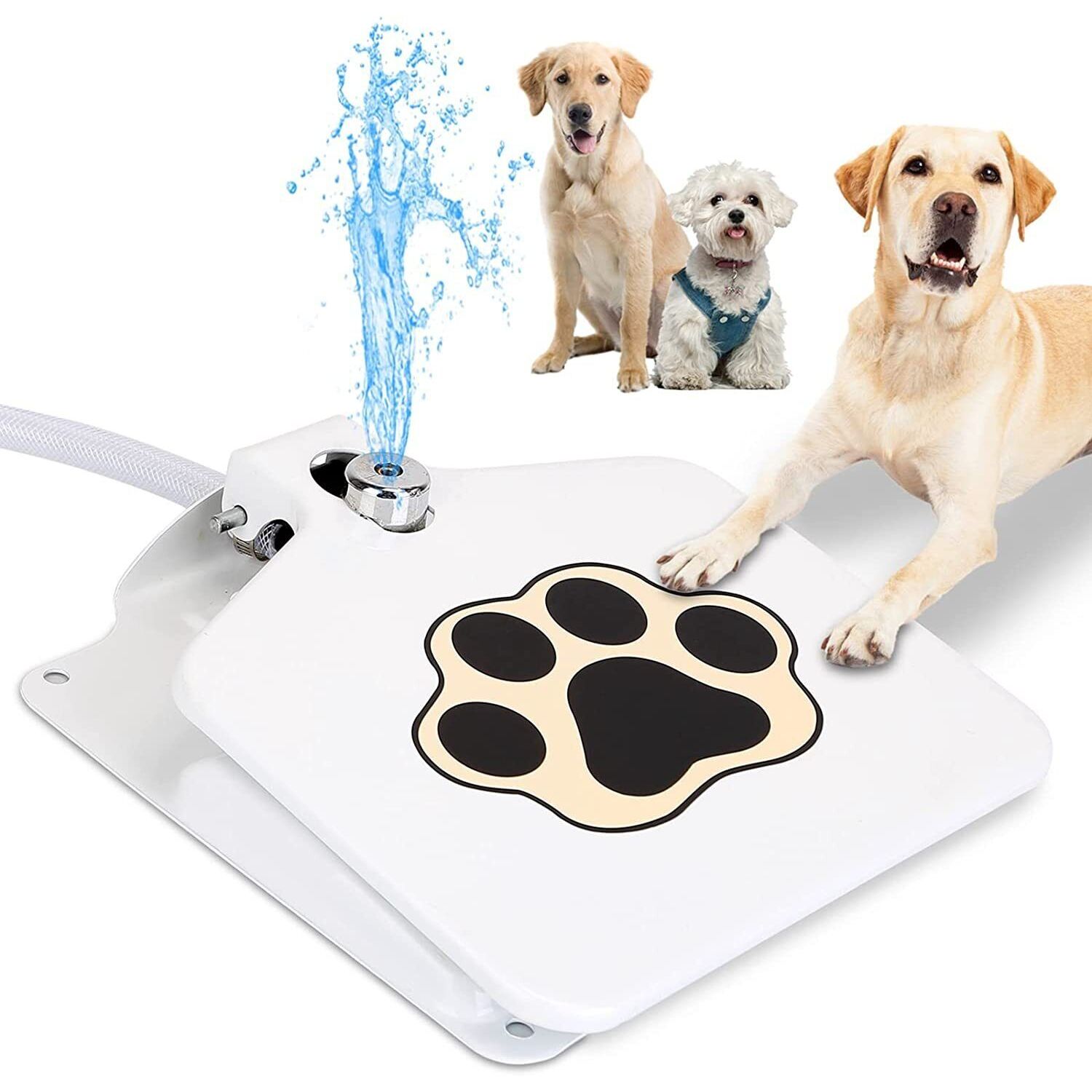 Dog Water Fountain Step-on Activated Sprinkler Toy for Drinking Fresh Water