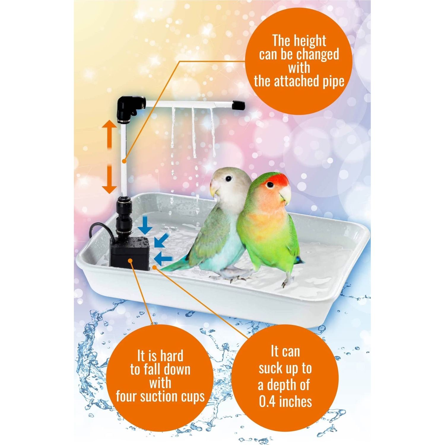Bird Shower　Parakeet Fountain Bath　Bird Bath for cage　 Parrot Bird Bath Fountain　pet Bird Bath　Japan Import