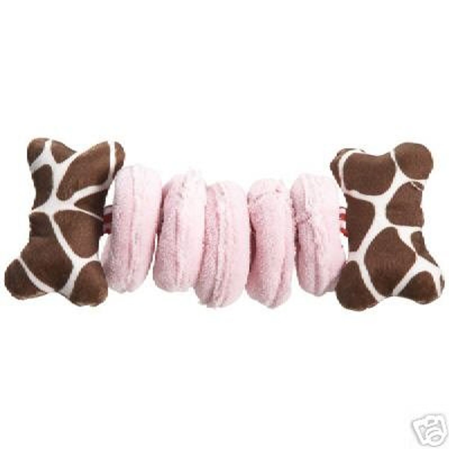 Zanies 9 3/4" Animal Print PINK Tug-a-Rings Dog Toy