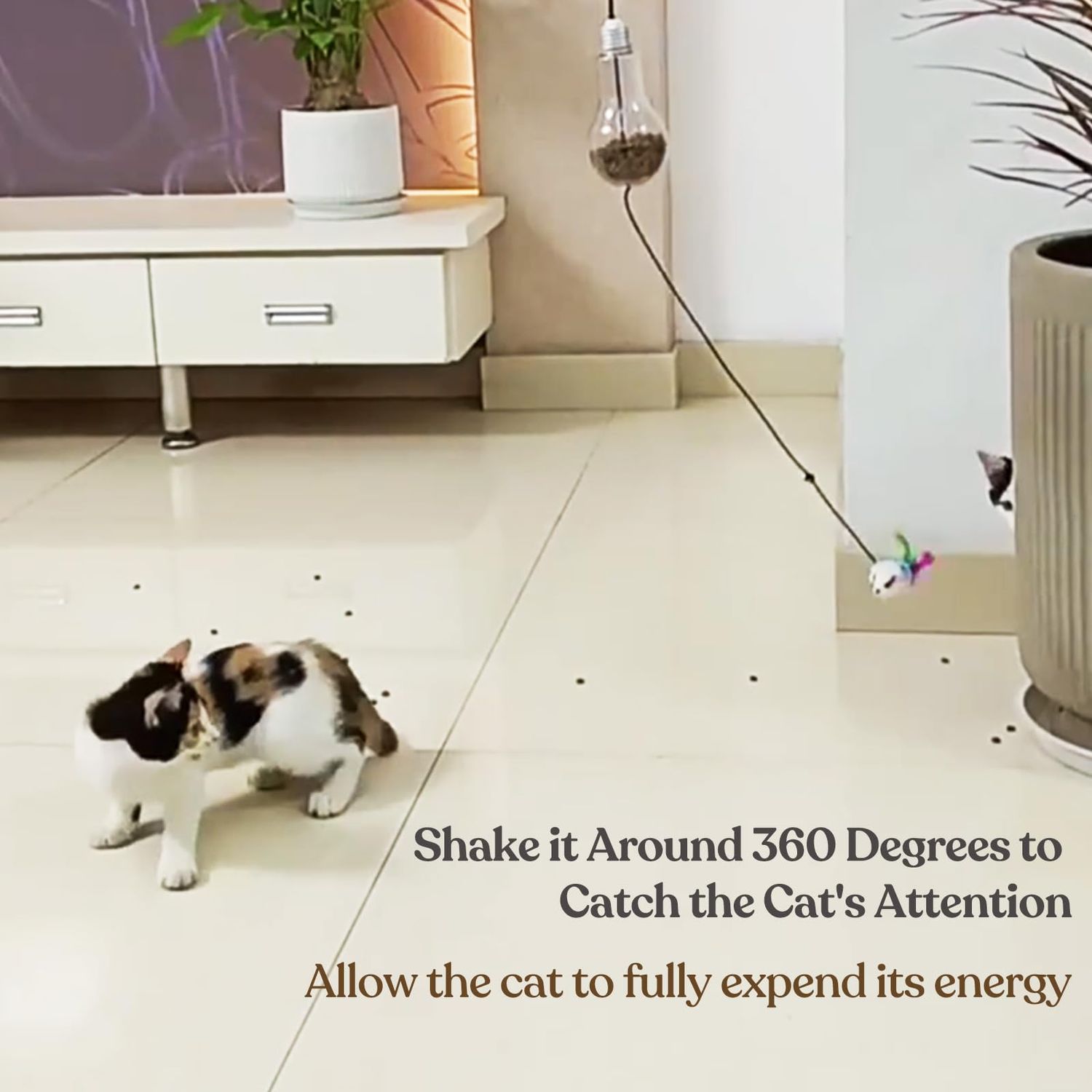BOXTOHEART Cat Treat Dispenser with A Stimulating Chick Toy for Bored Cats, Interactive Door Hanging Cat Toy for Indoor Cats, Mental Stimulation, Healthy Eating (Chick)