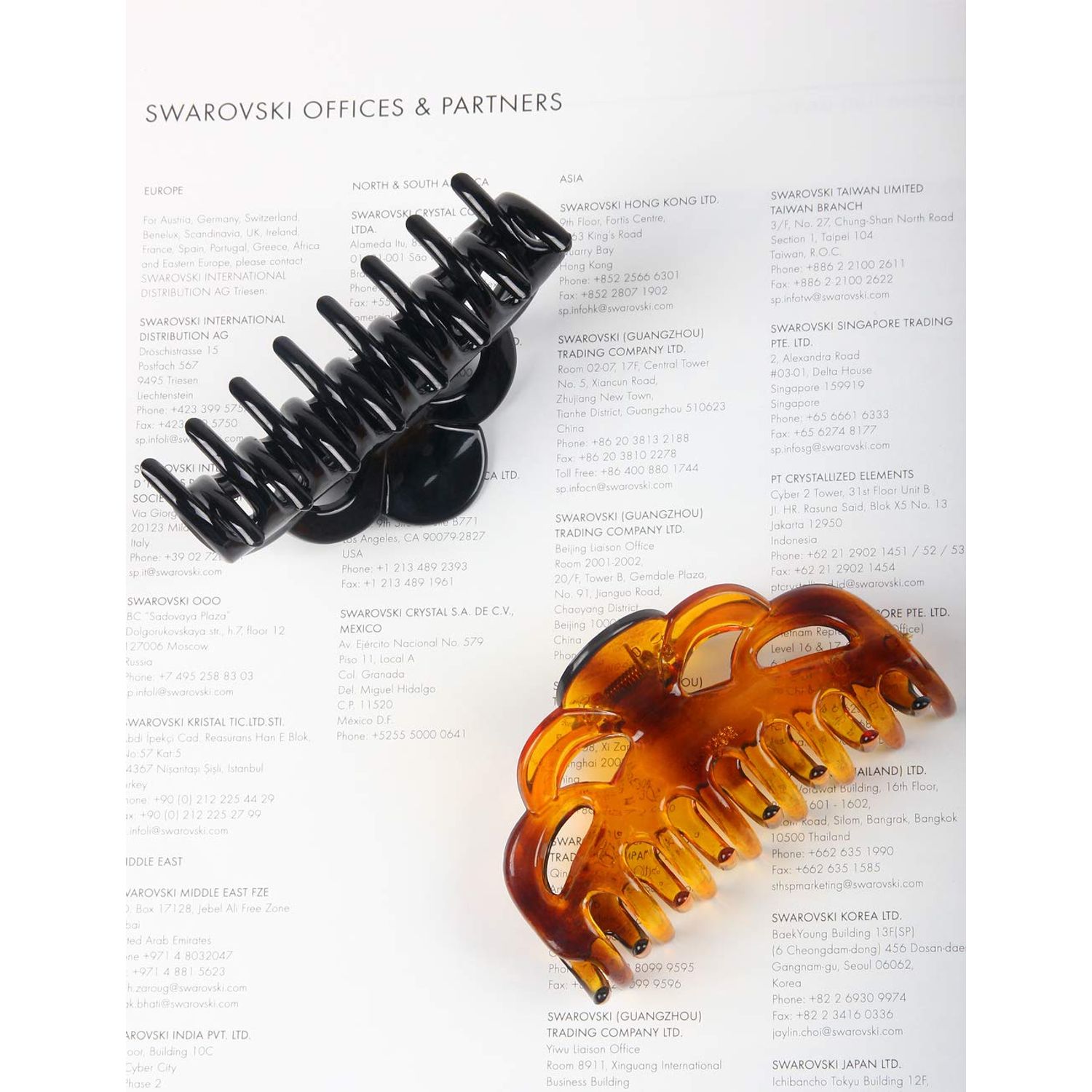 ACCGLORY Medium Hair Claw Clips for Women Fine Hair Plastic Claw Clamps Clips in Set (Arc-Black+Brownish Red-M)