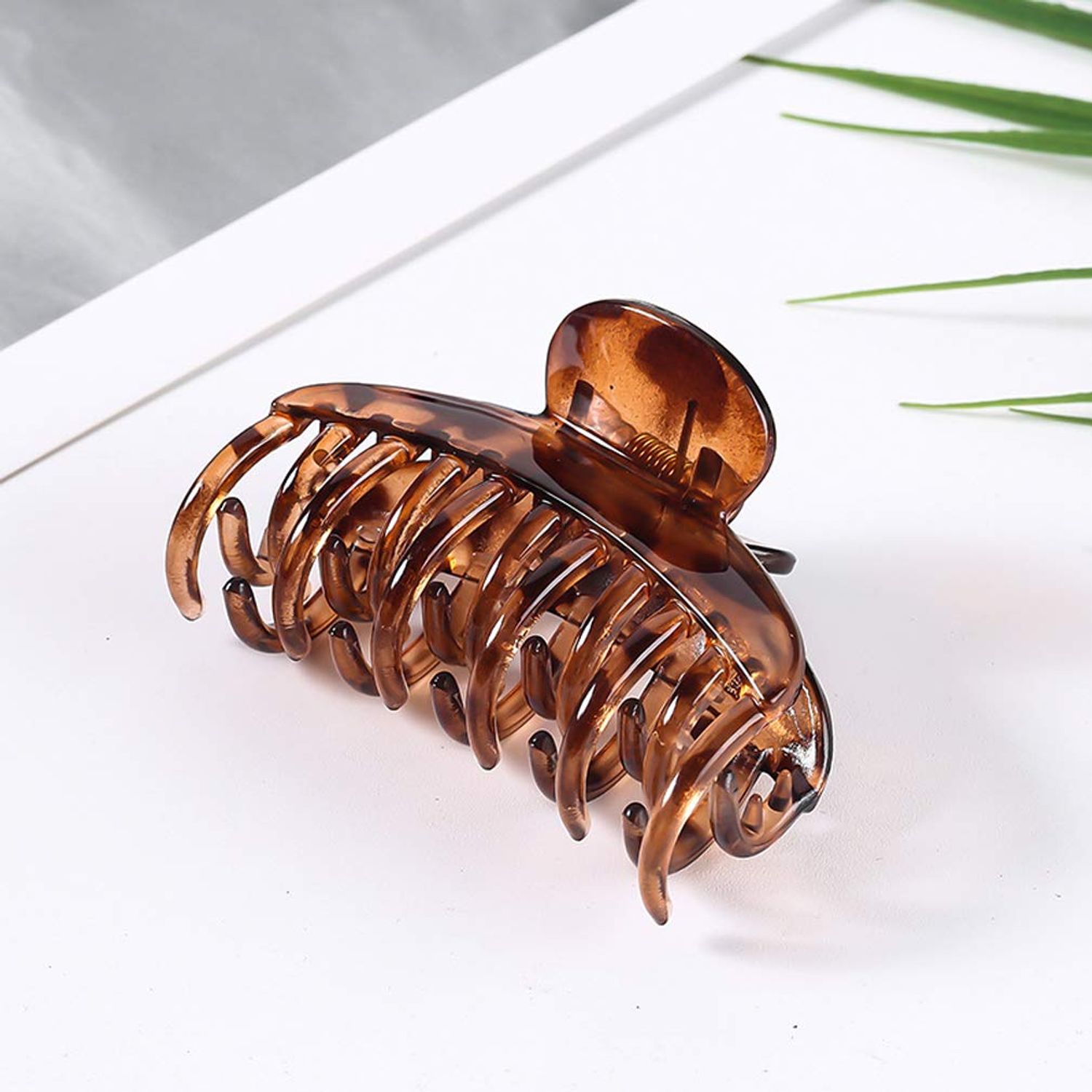 DEEKA 3 PCS 2.5 Inch Tortoise Shell Hair Claw Clips Double Row Teeth Plastic Hair Jaw Clips Hair Barrettes Thick Medium Thin Hair Clips for Women