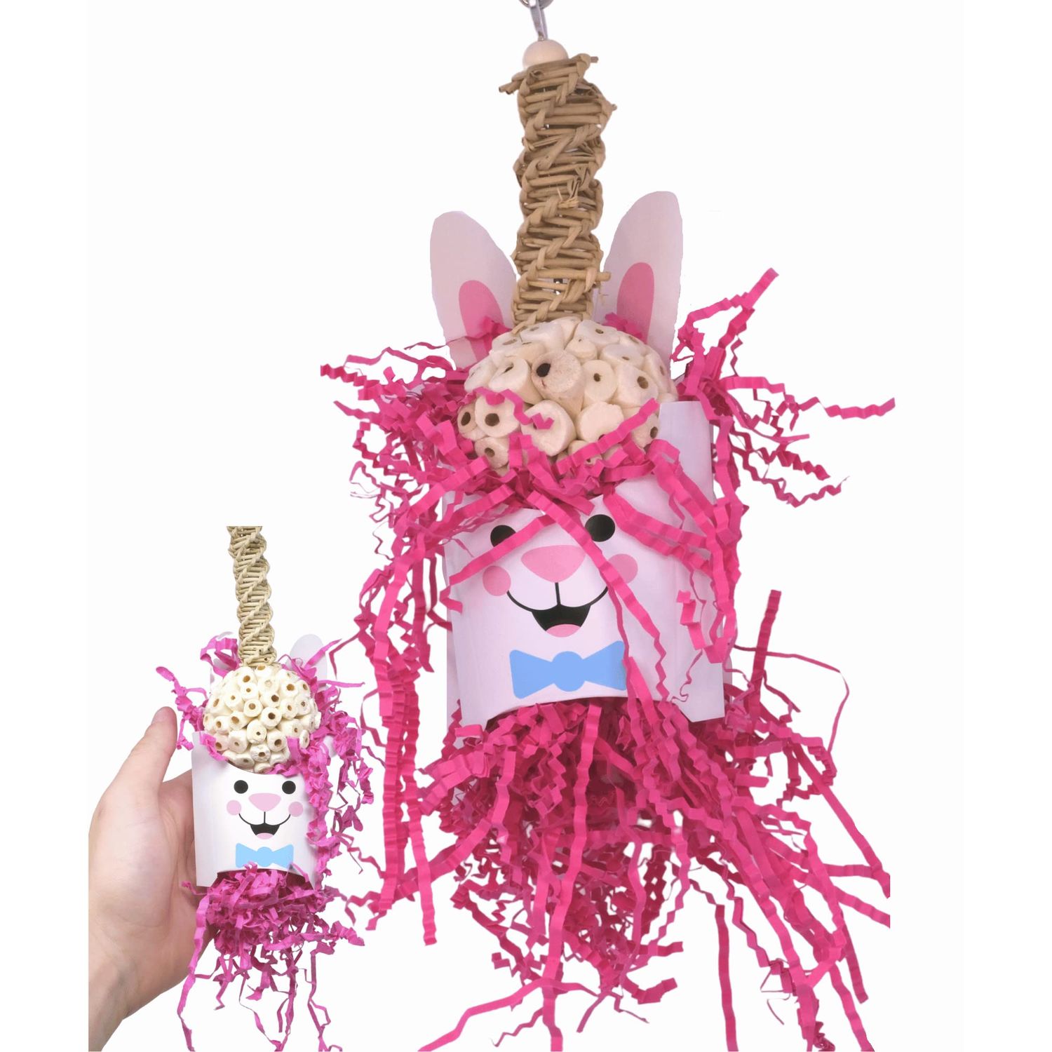2421 Easter Bunny Natural Foraging Chew Shred Foot Talon Bird Toys