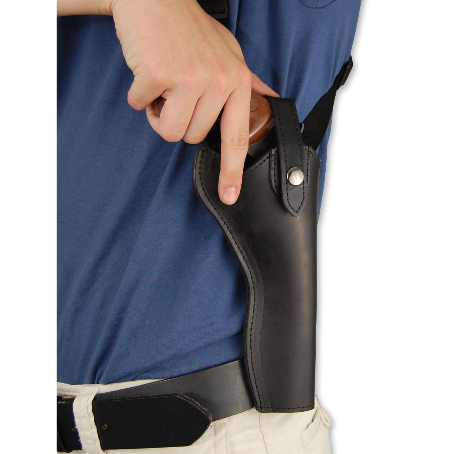 New Barsony Black Leather Cross Harness Vertical Shoulder Holster for 4" 38 357 44 Revolvers (S&W K&L 686 686+, Left)