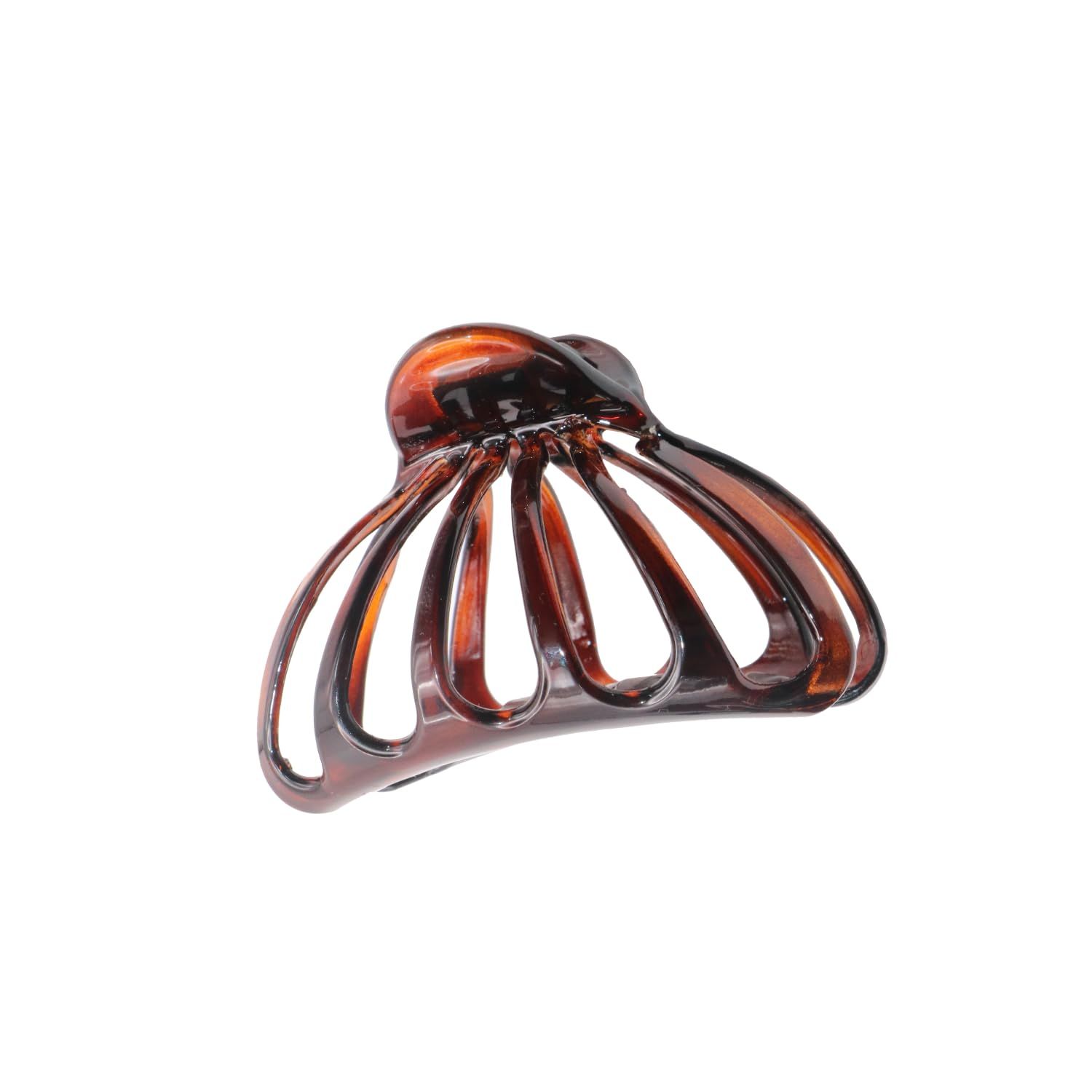 Parcelona French Octopus Large Wide Tortoise Shell Celluloid Acetate Jaw Hair Claw Clip for Women
