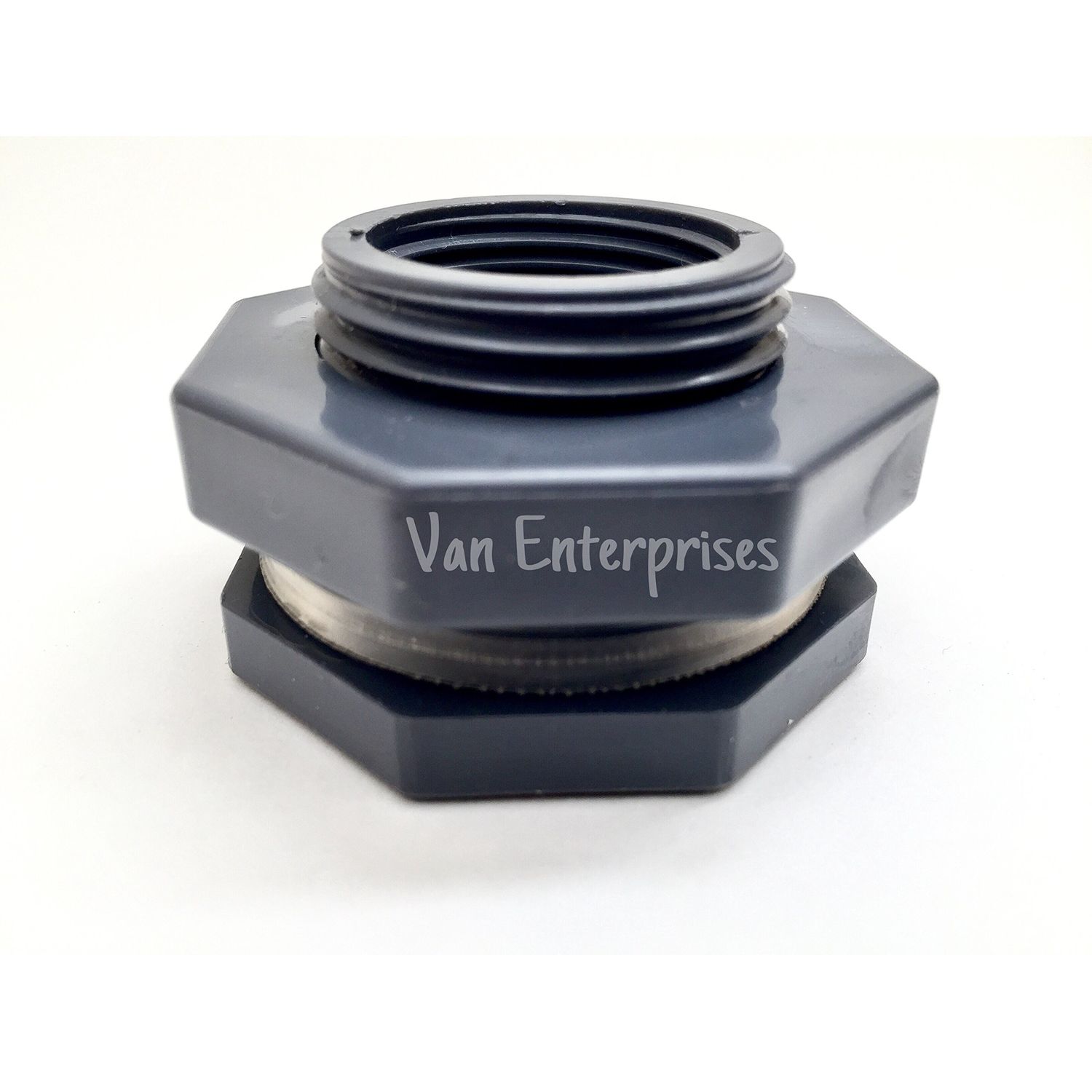 Van Enterprises 3/4" PRO Series PVC Bulkhead Fitting Adapter for Rain Barrels, Aquariums, Water Tanks, Ponds (1 Pack - 3/4")