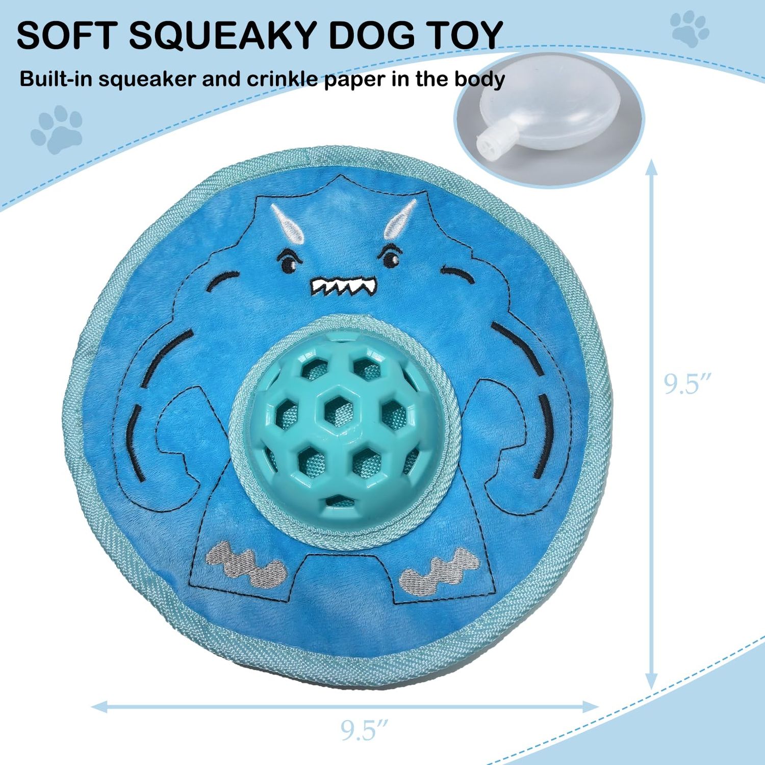 Chasinto 3 in 1 Flying Discs Squeaky Toy for Dogs Halloween Dog Toys Fetch Play Ball Outdoor Fun Game Treat Toy for All Breeds