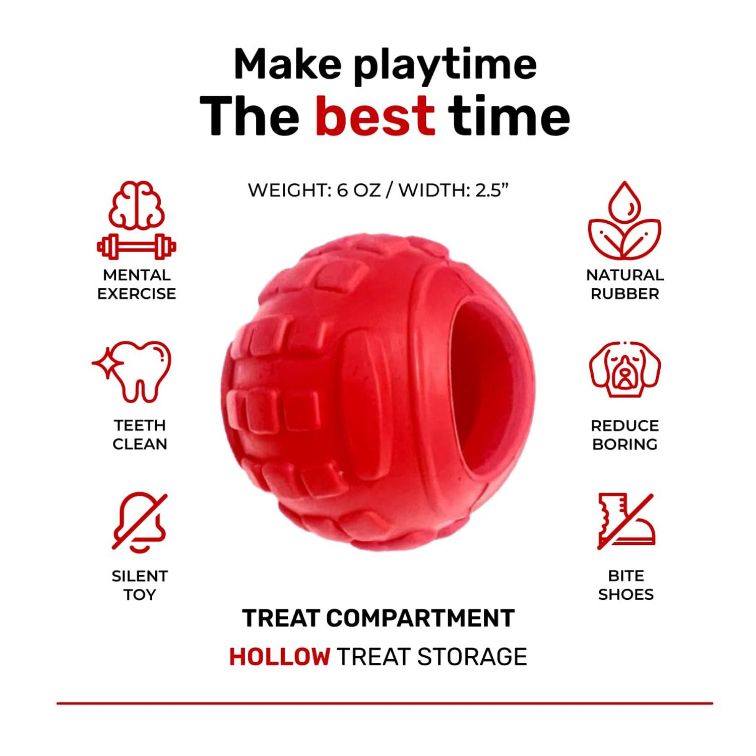 Dog Chew Toys for Aggressive Chewers - Treat Dispensing Chew Ball Interactive Small Medium Dog Puzzle Toys, Dog Chew Enrichment Toys for Boredom and Brain Stimulating Game Keeps Them Engaged