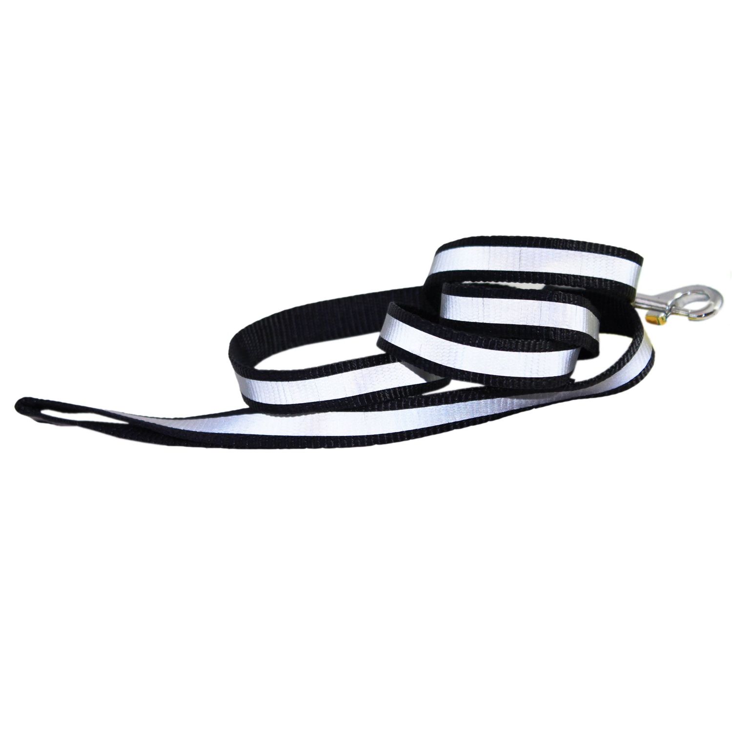 Deluxe T-Pet Reflective Nylon Dog Leash 5/8" wide 4' long Black Medium