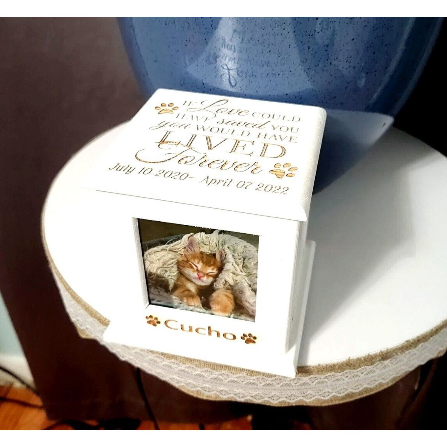 Pet Memorial Urn Personalized for your Cat or Dog ❤️ Custom Laser Engraved ❤️