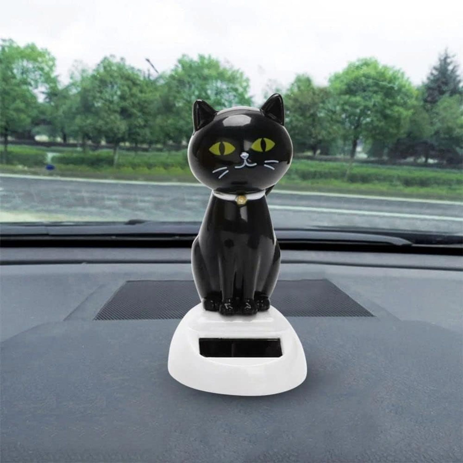 Black Solar Cat Toy Dancing Cat Figure Car Ornament,Dancing Toy Ornaments Solar Powered Car Dashboard Interior Decoration Desktop Decor Gift Window Party Car Desk Home，Learning and Education