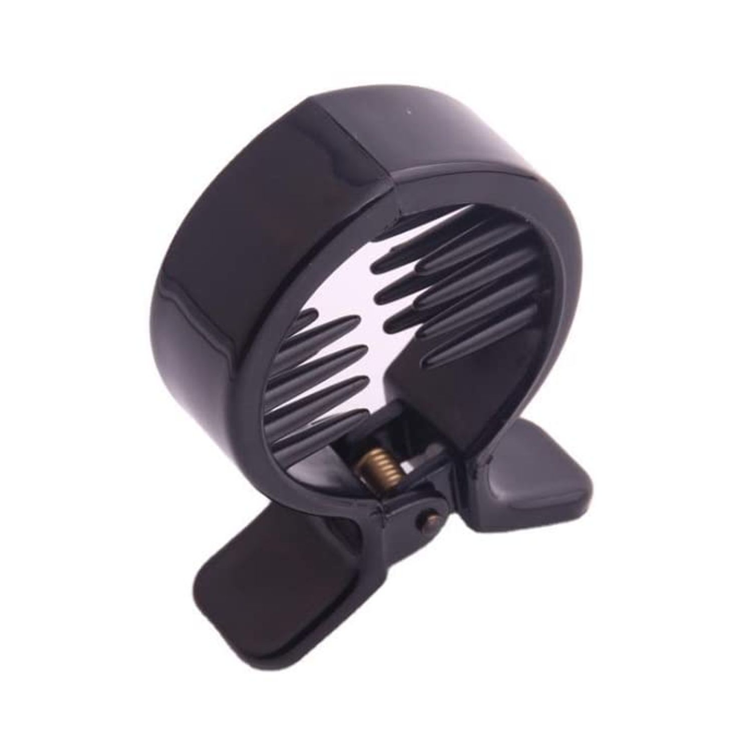 Duehut 2 PCS Hair Jaw Clips, Round Inner Toothed Hair Clip Fish Tail Clip Large Fish Hair Claw Clips Ponytail Holder Ponytail Holder Strong Tension Hair Claw for Women Ladies (Black)