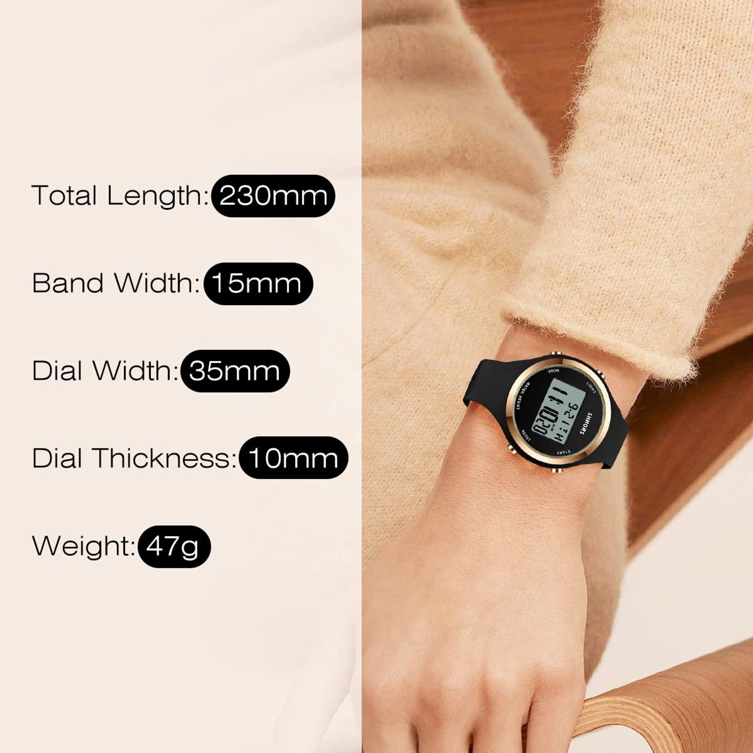 L LAVAREDO Watches for Women 3ATM Waterproof Outdoor Digital Sport Watches Stopwatch Wrist Watch with Alarm Clock, Gifts for Women/Girls