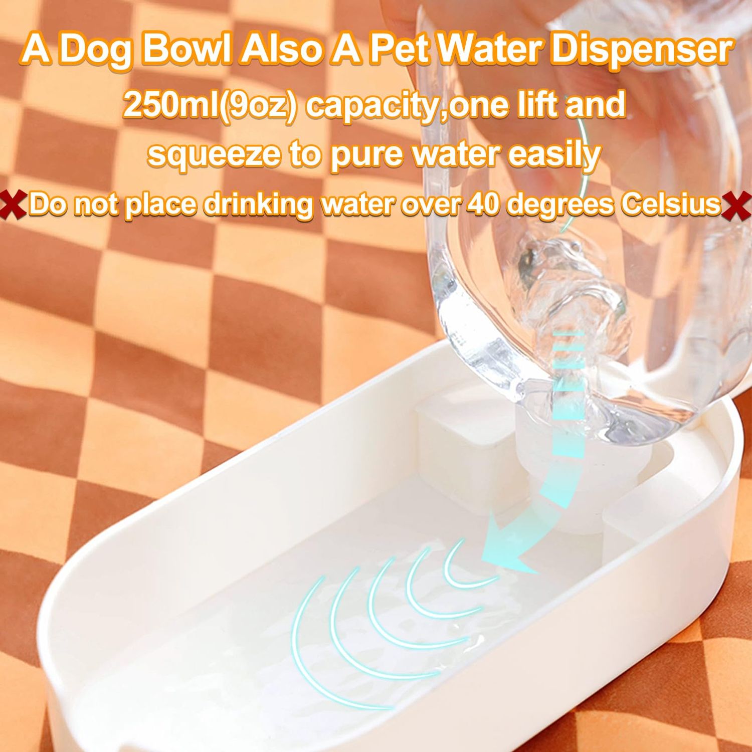HEYISME Dog Water Bottle, Dog Bowl 2-in-1, Food Container Large Enough for Dog Treats, Steak, Sticks, Bars, Portable Pet Water Dispenser for Hiking, Travel, Cat Bowls and Pet Water Bottle (Blue)
